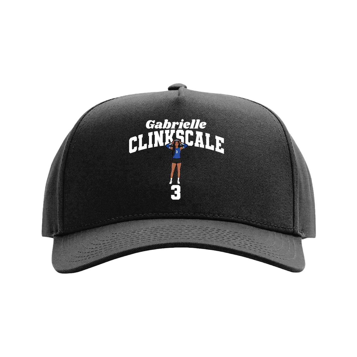 Full Fabric Five-Panel Champ Cap — Signature Arch in Black