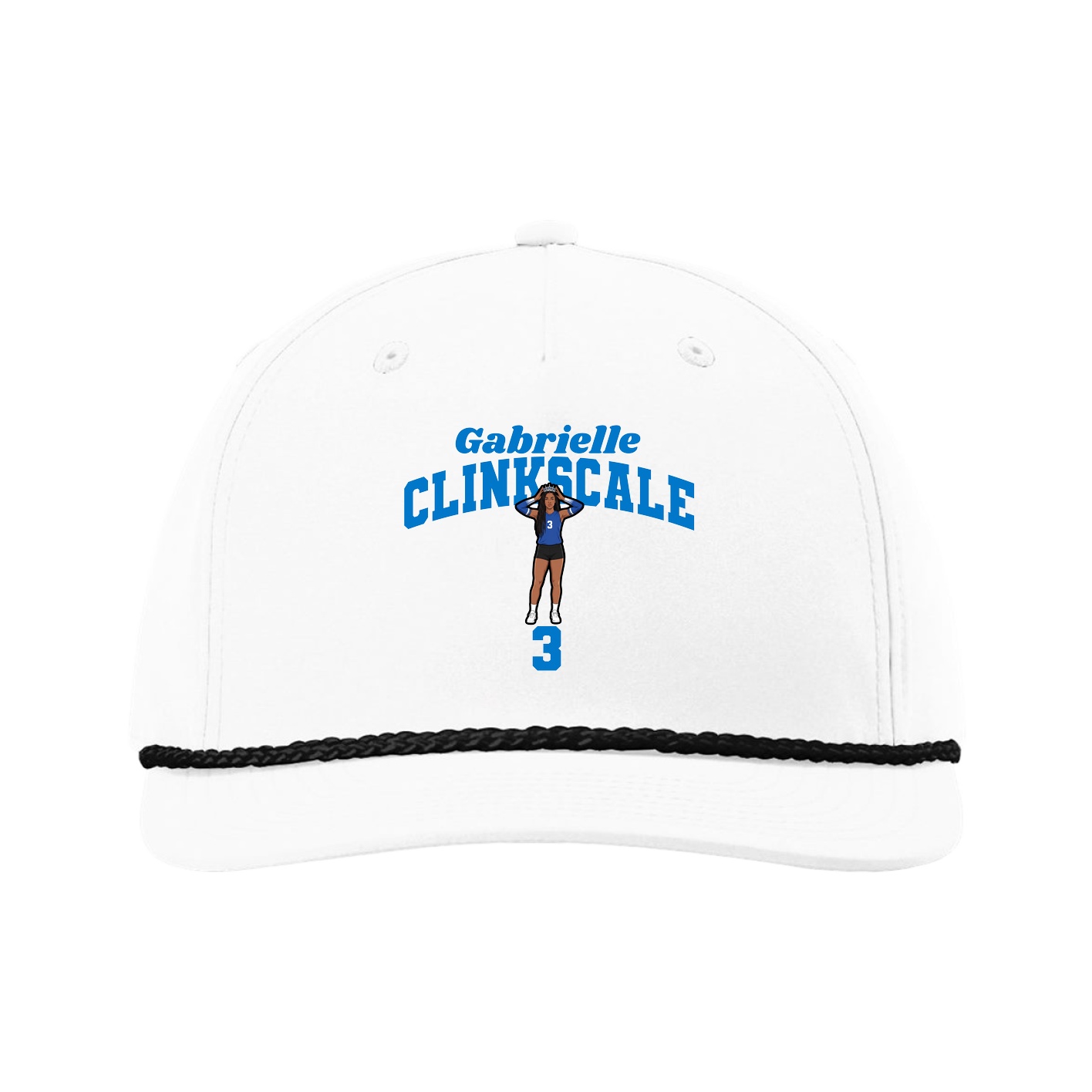 Five-Panel Classic Rope Cap — Signature Arch in White