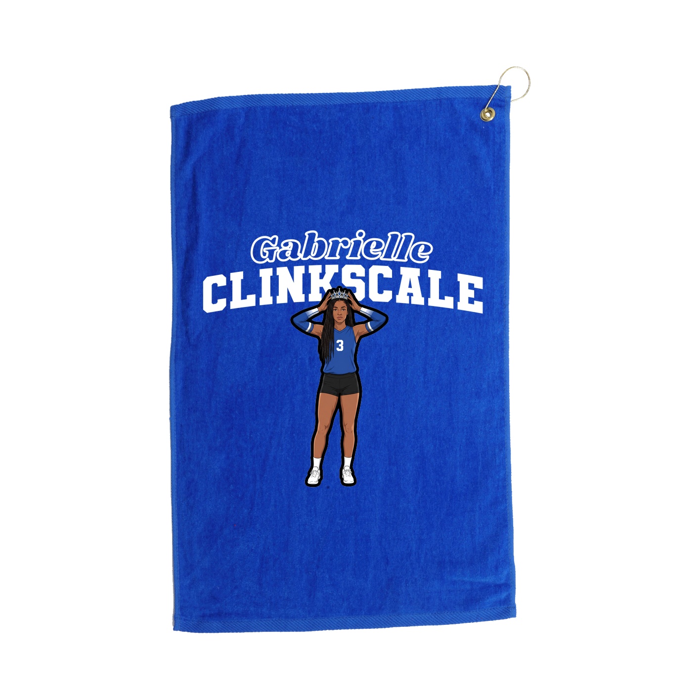 Golf Towel — Name Arch in Royal