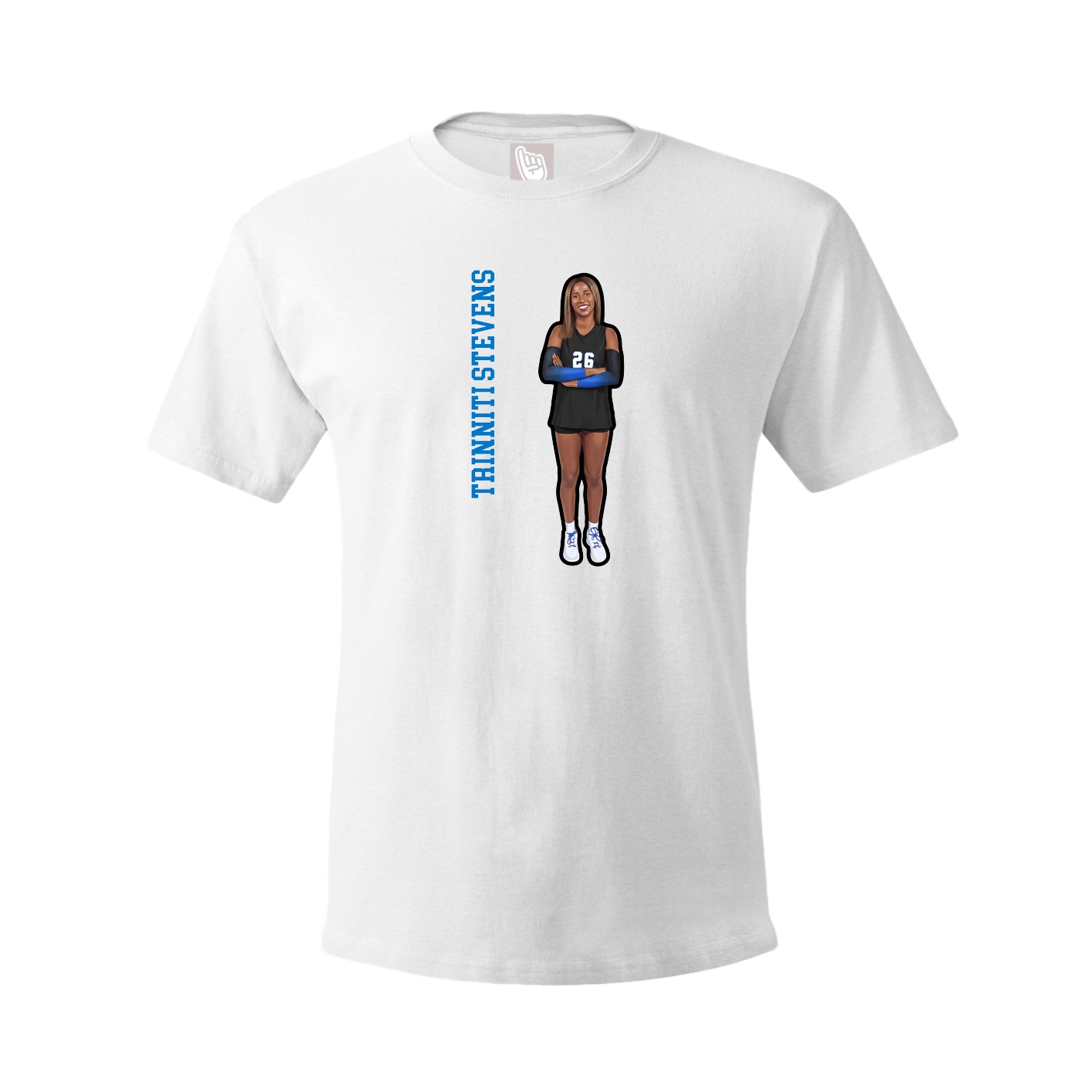 Tee — Name Vertical in White