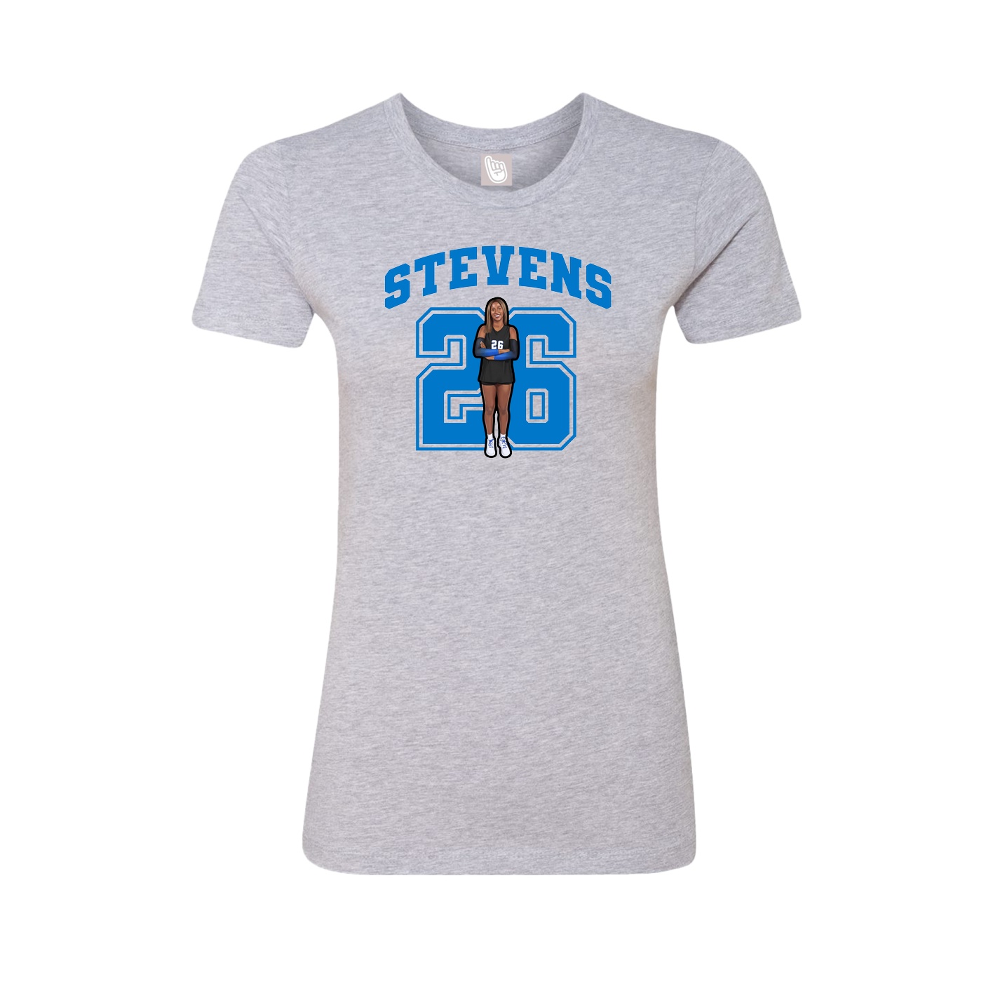 Fitted Women's Tee — Number in Grey