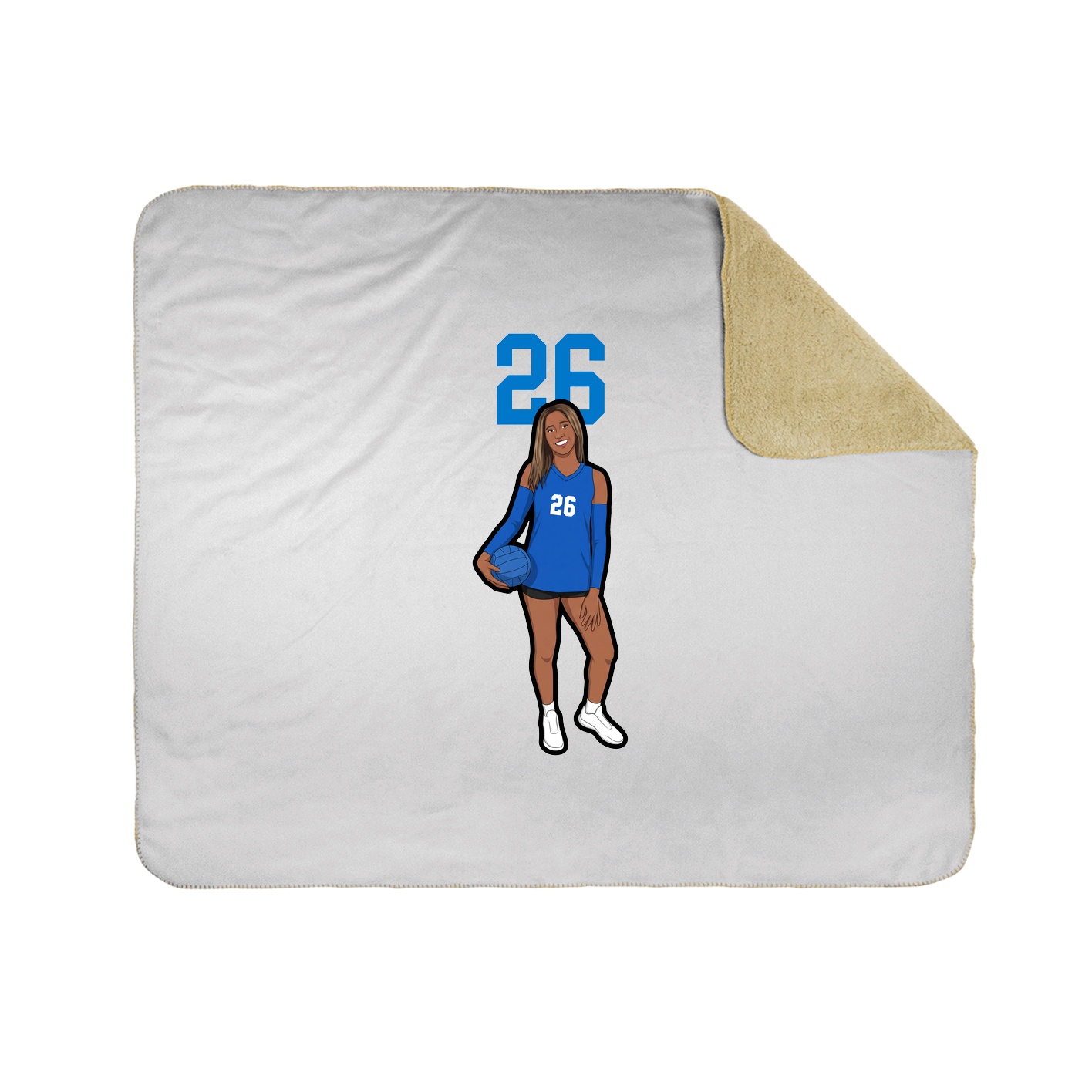 Throw Blanket — Number Top in White