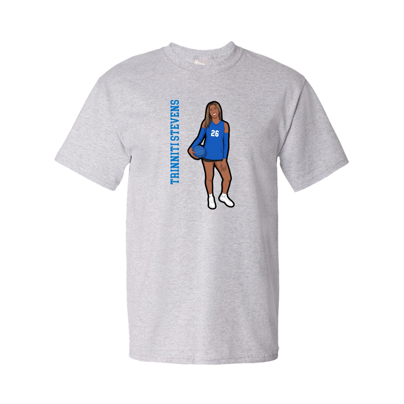 Youth Tee — Name Vertical in Grey