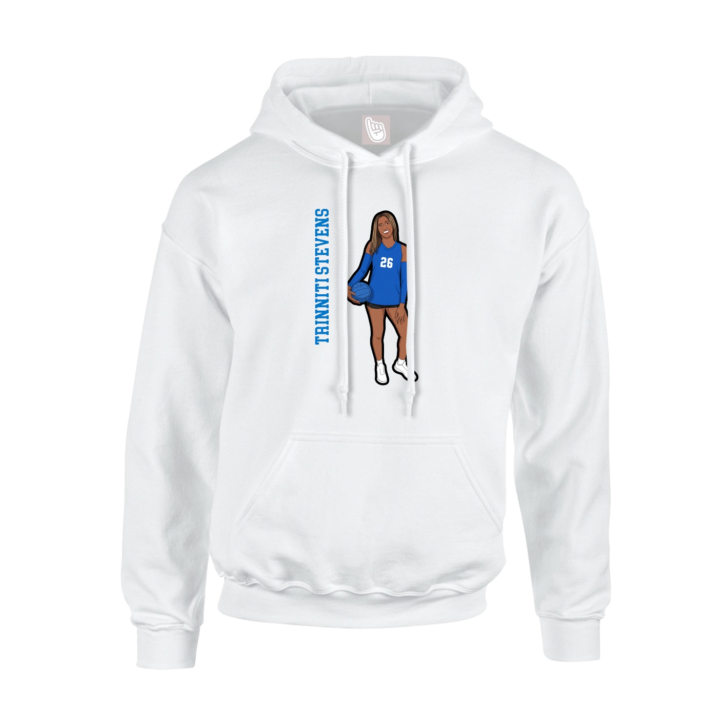 Youth Hoodie — Name Vertical in White