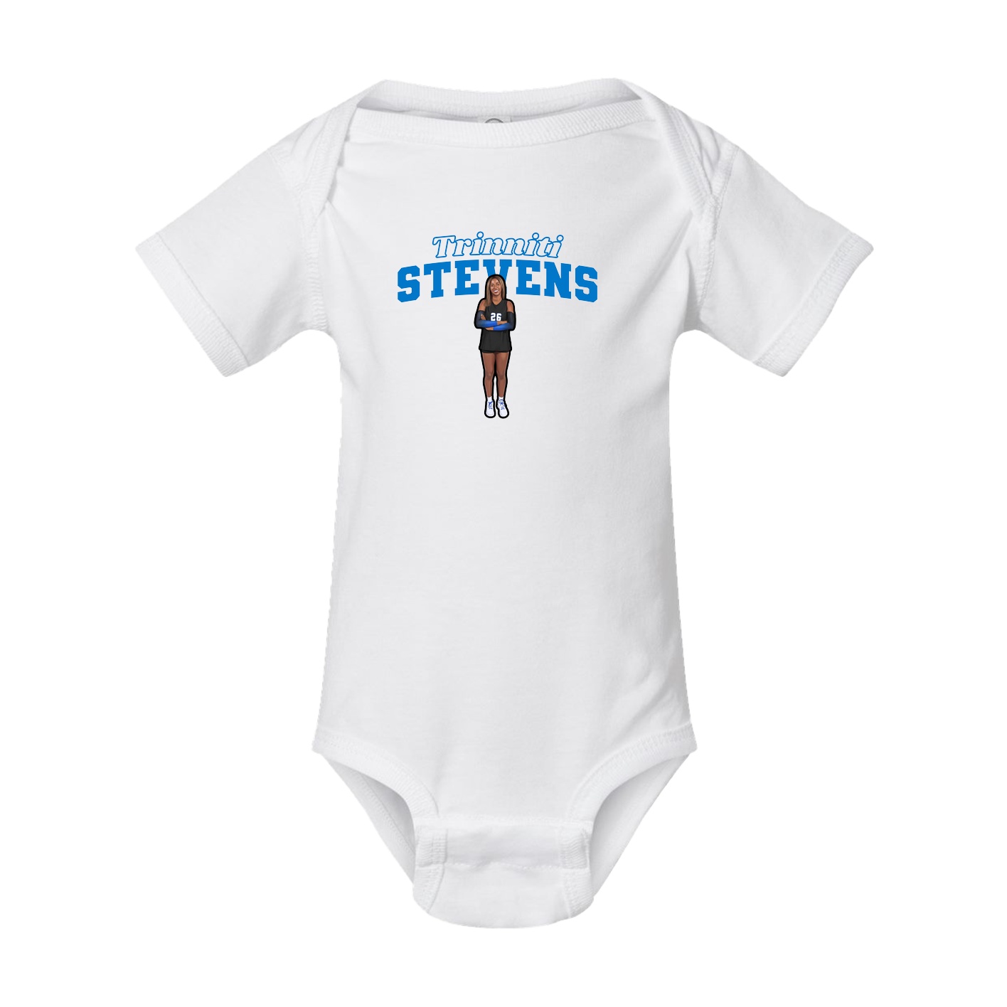 Baby Onesie — Name Arch in White