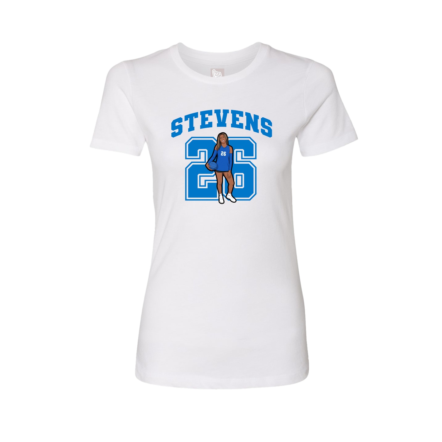 Fitted Women's Tee — Number in White