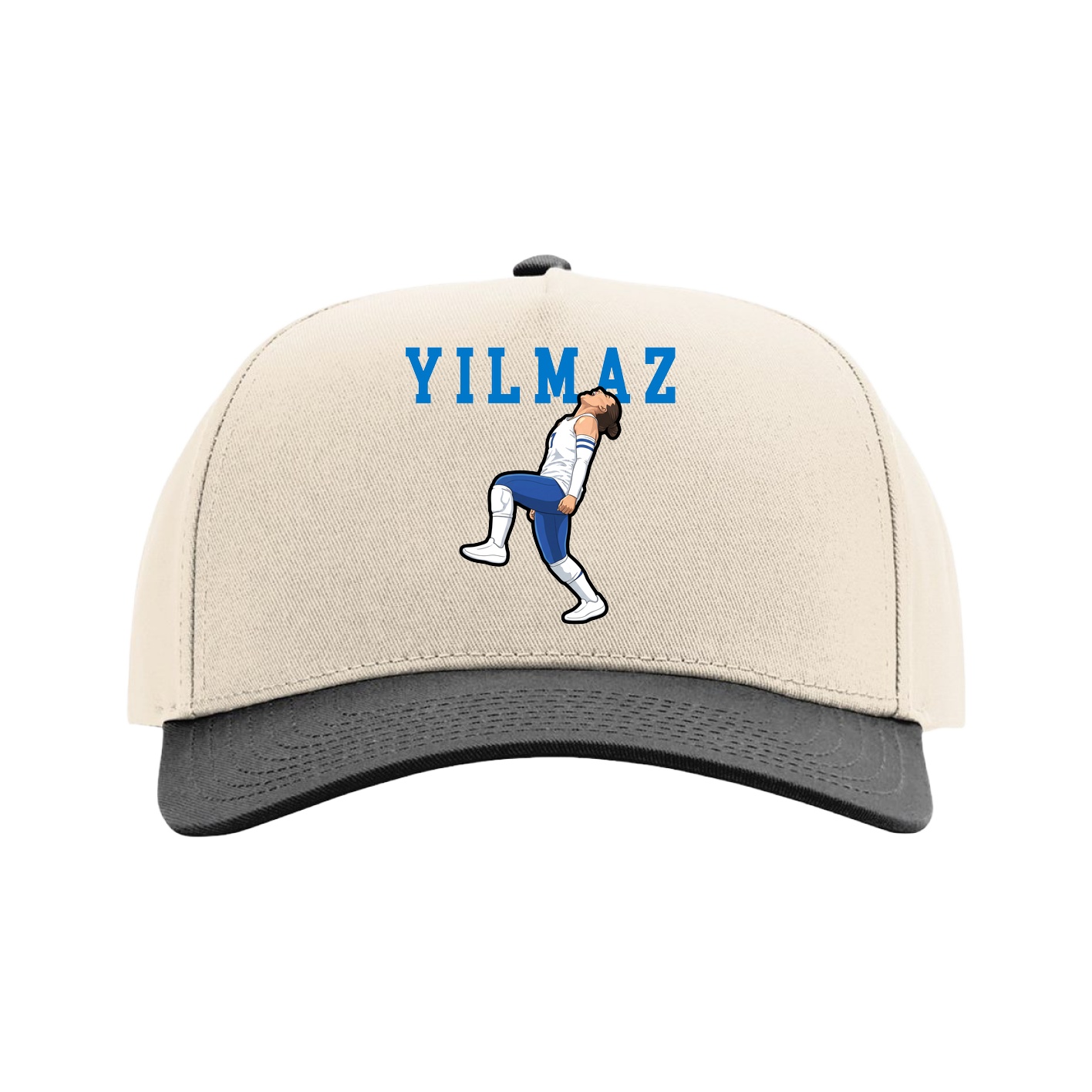 Full Fabric Five-Panel Champ Cap — Shirsey in Cream/Black