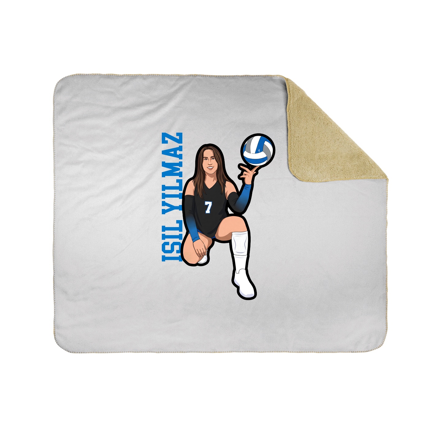 Throw Blanket — Name Vertical in White