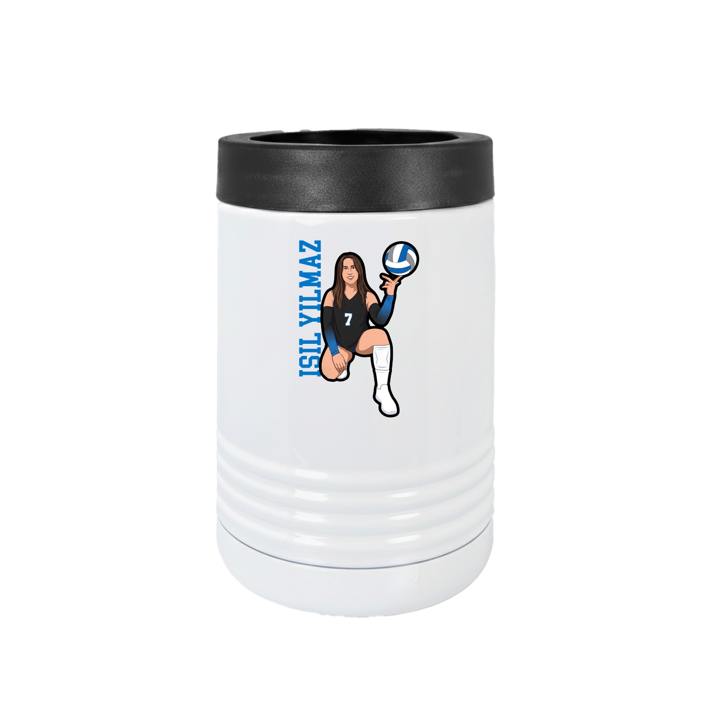 Beverage Holder — Name Vertical in White