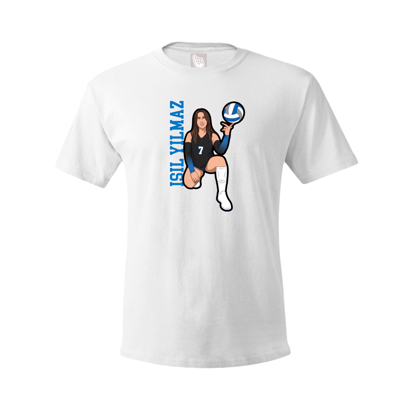 Tee — Name Vertical in White