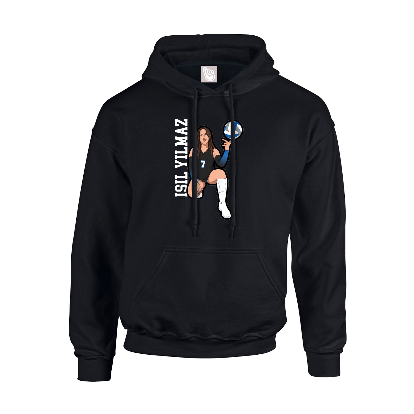 Hoodie — Name Vertical in Black