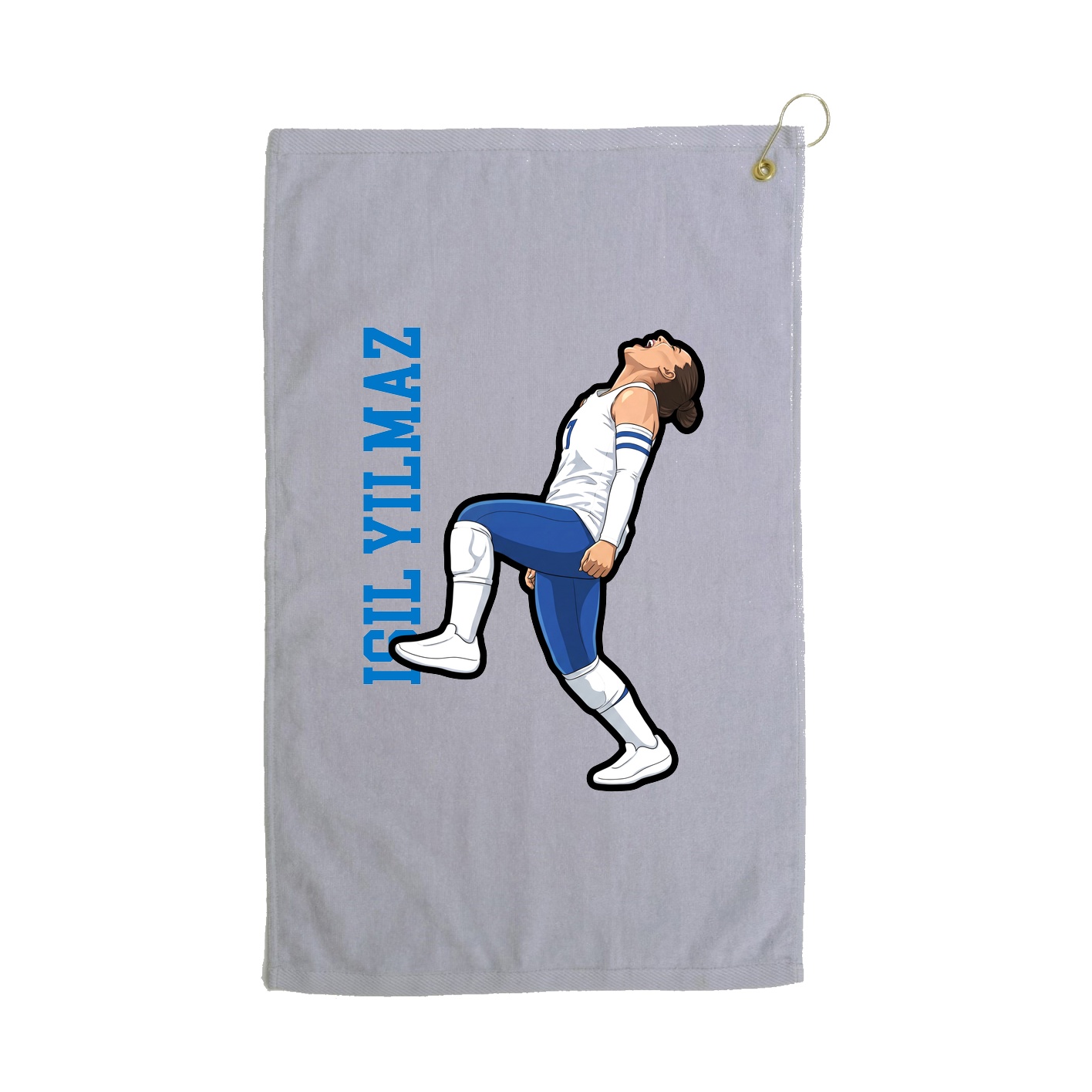 Golf Towel — Name Vertical in Grey