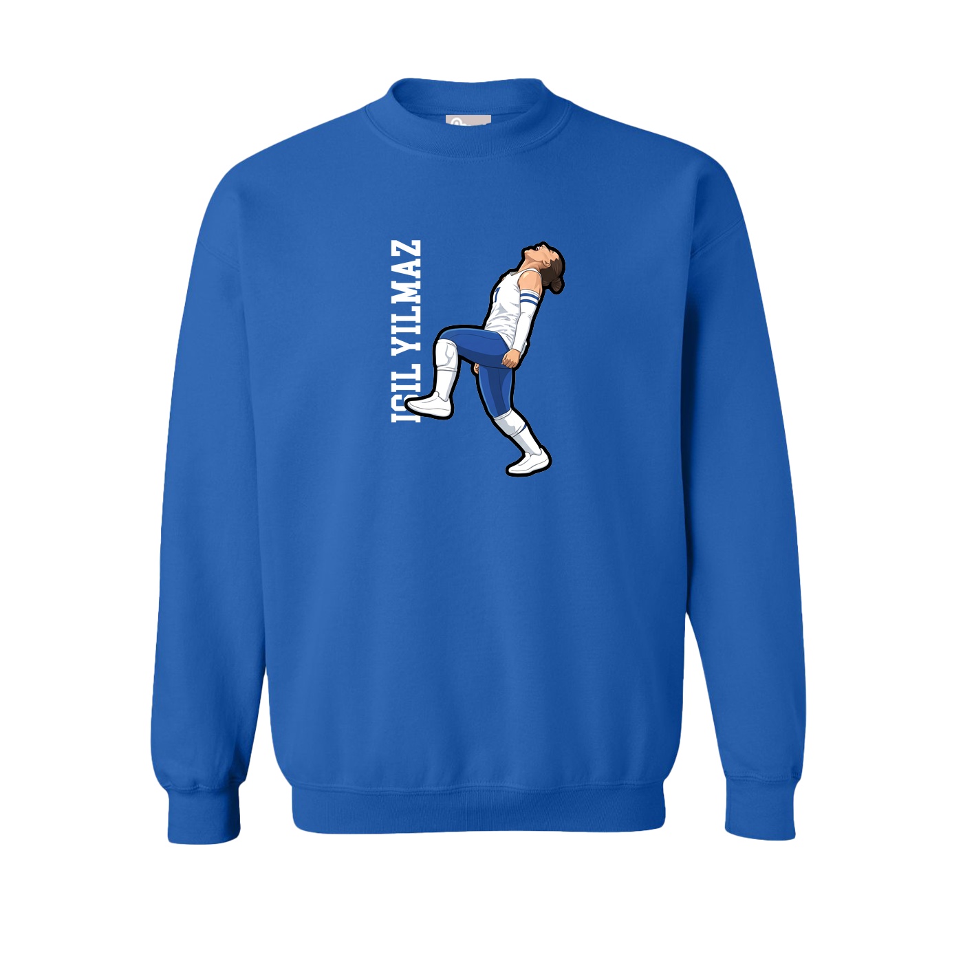 Fleece Crew — Name Vertical in Royal
