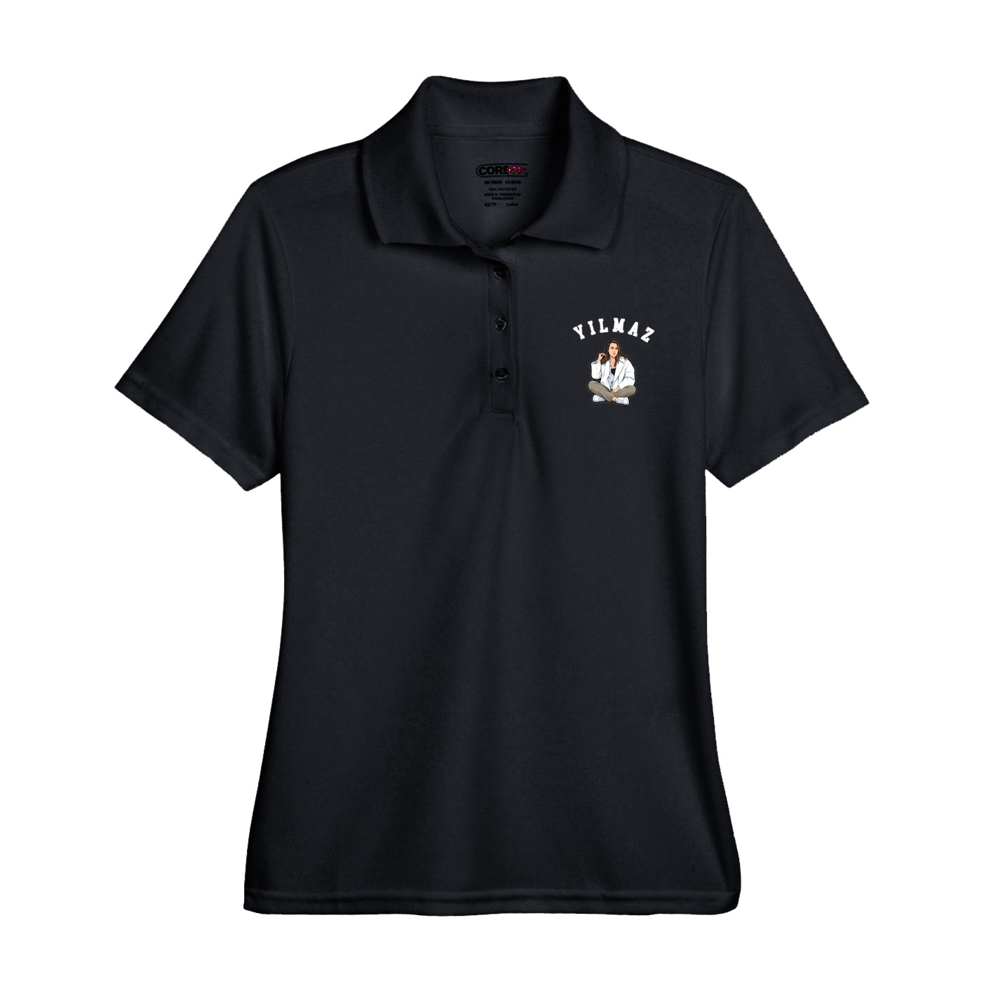 Womens Performance Polo — Shirsey Arch in Black