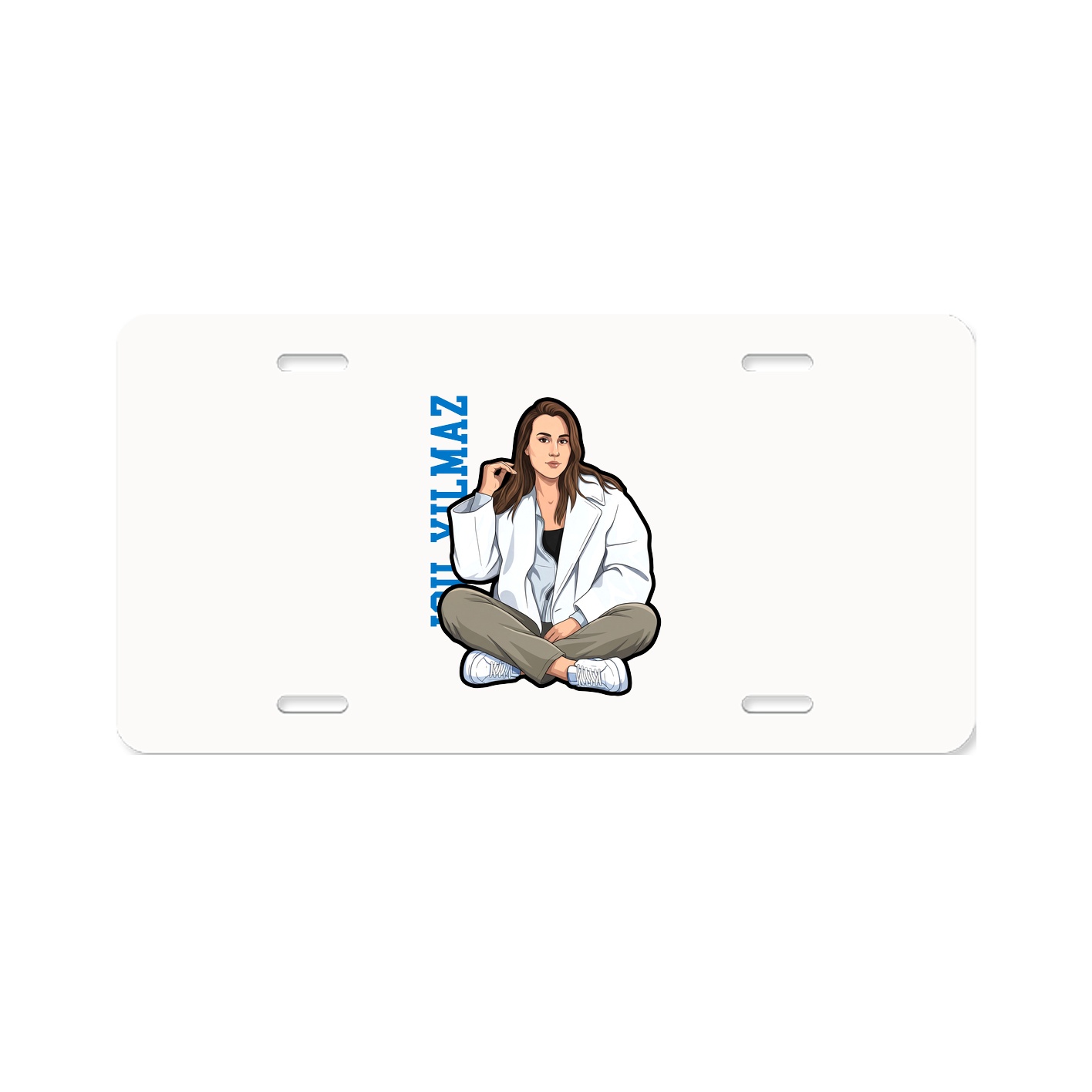 License Plate — Name Vertical in Classic