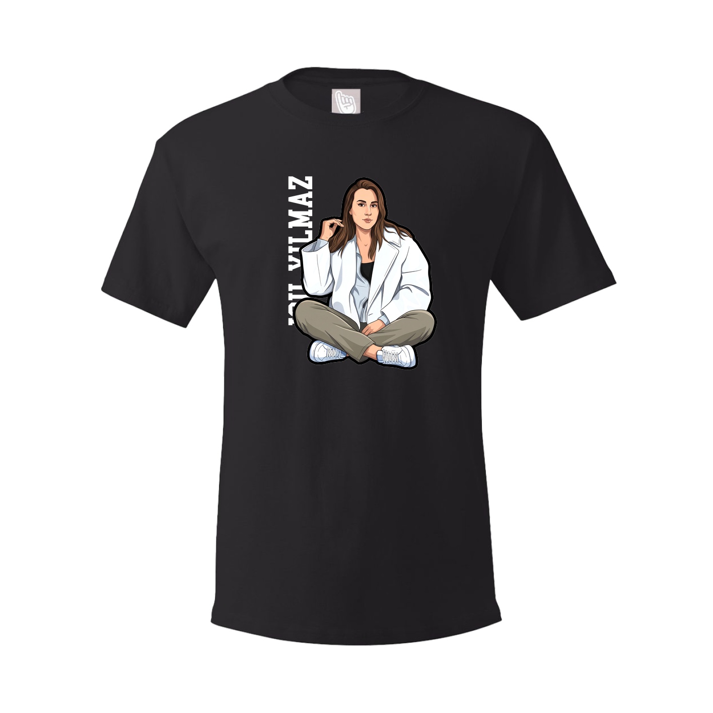 Tee — Name Vertical in Black