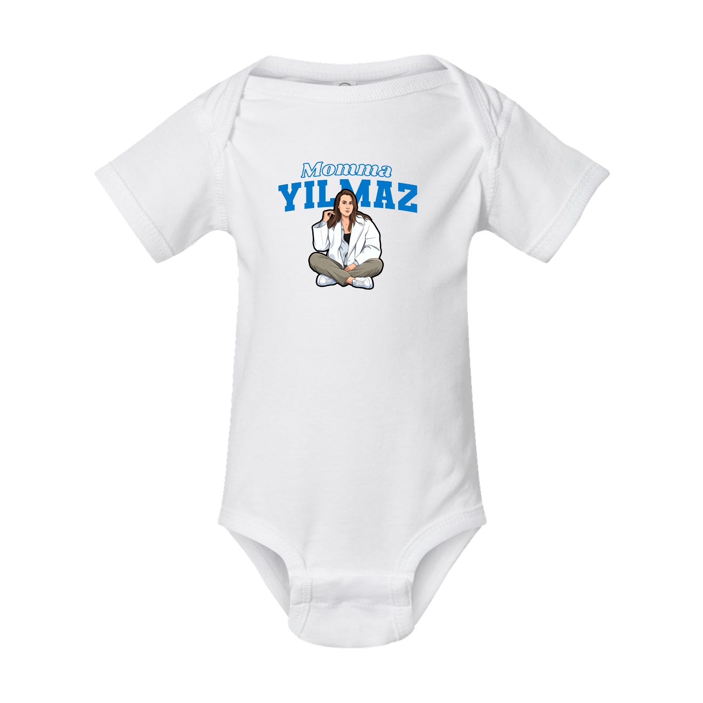 Baby Onesie — Mothers Day Block in White