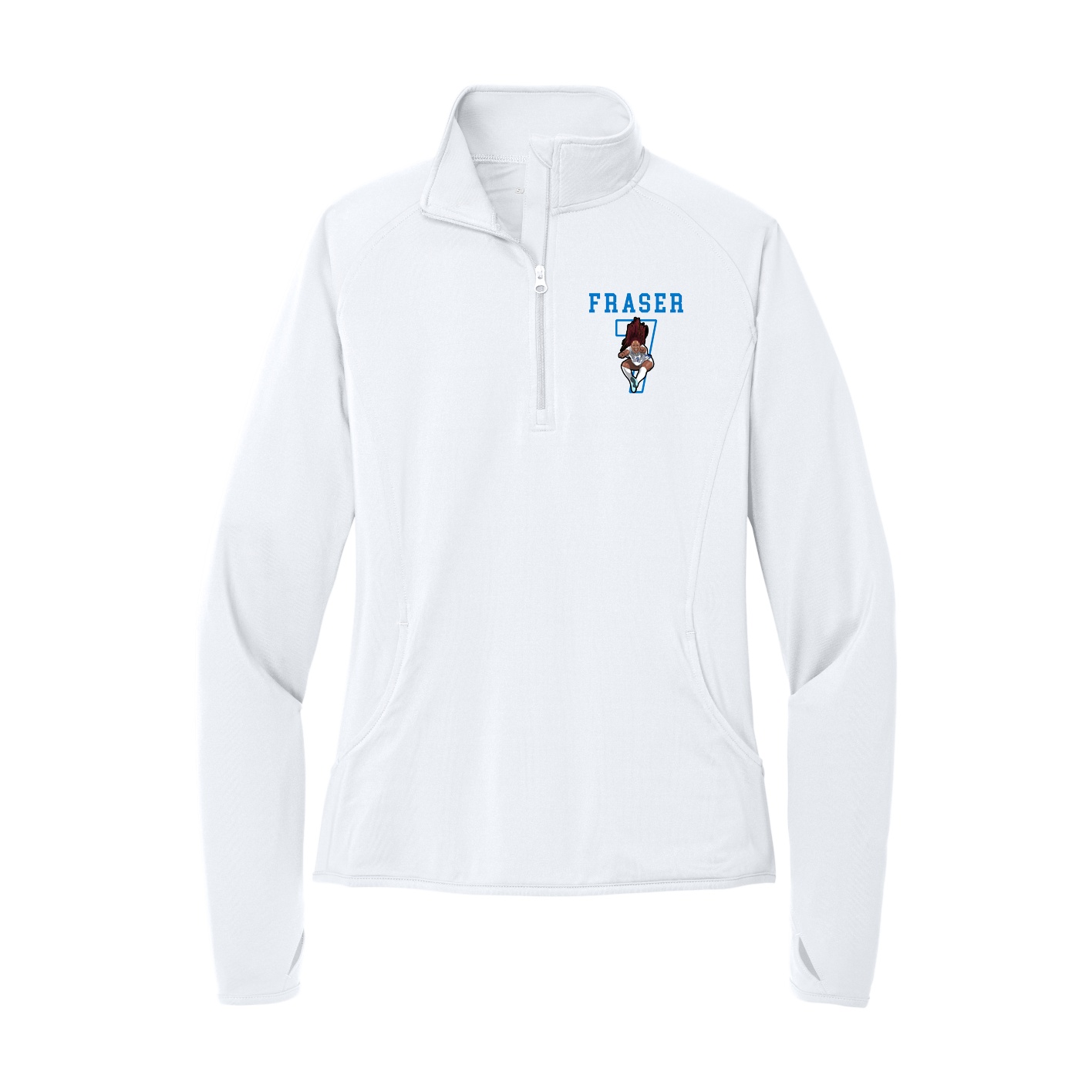 Women's Q-Zip Pullover — Shirsey in White