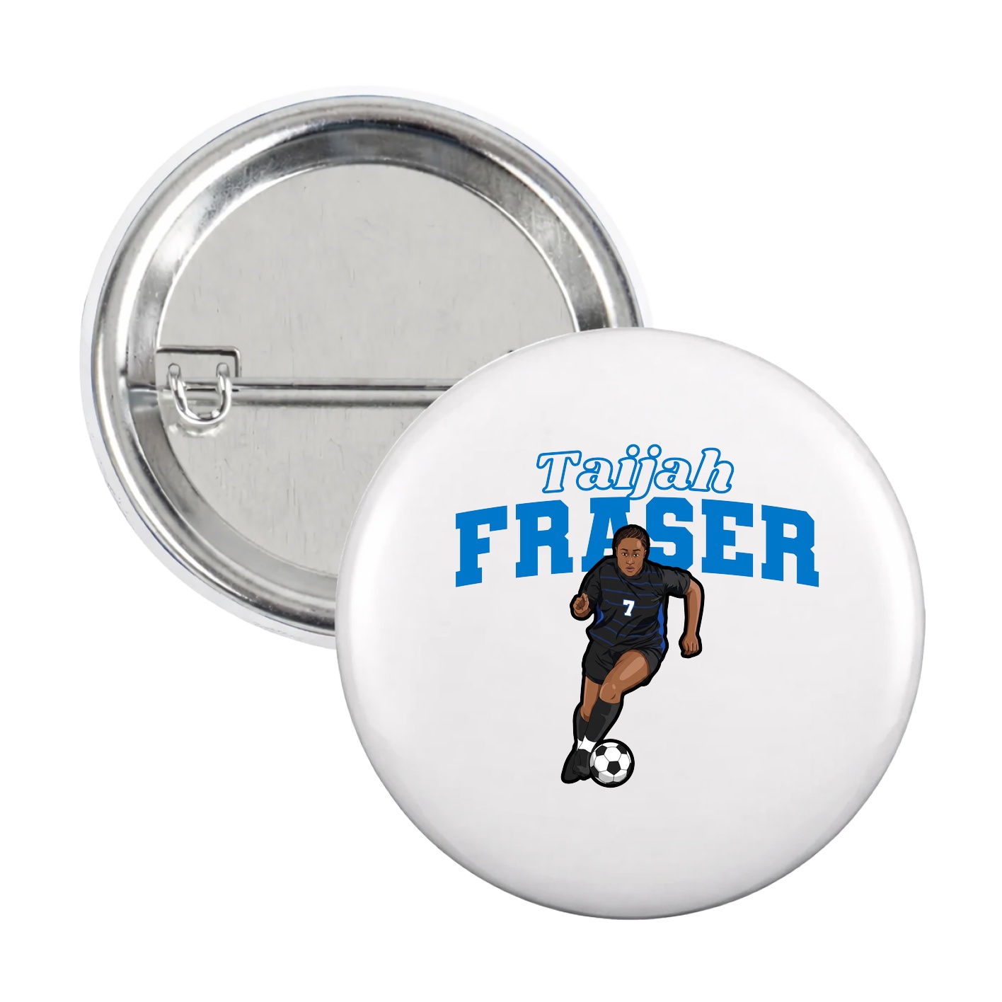 Game Day Button — Name Arch in White