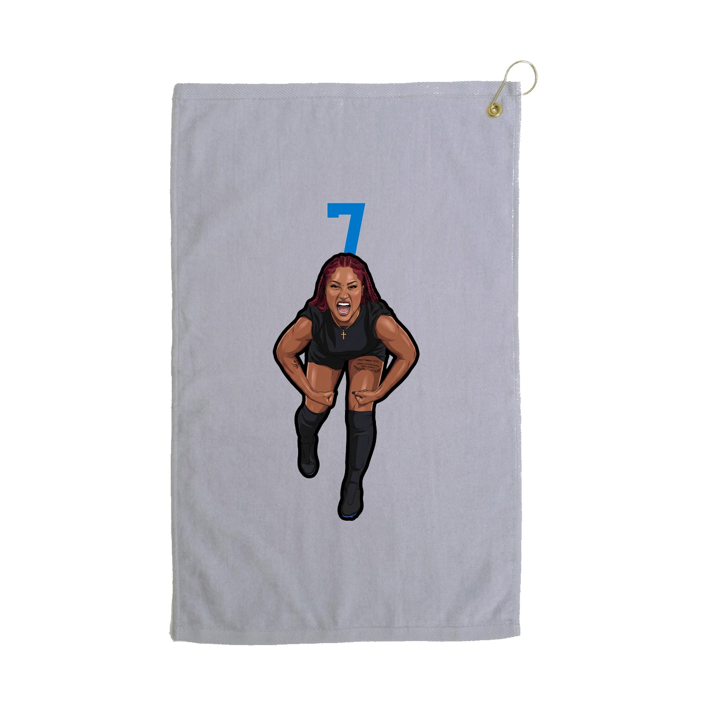 Golf Towel — Number Top in Grey