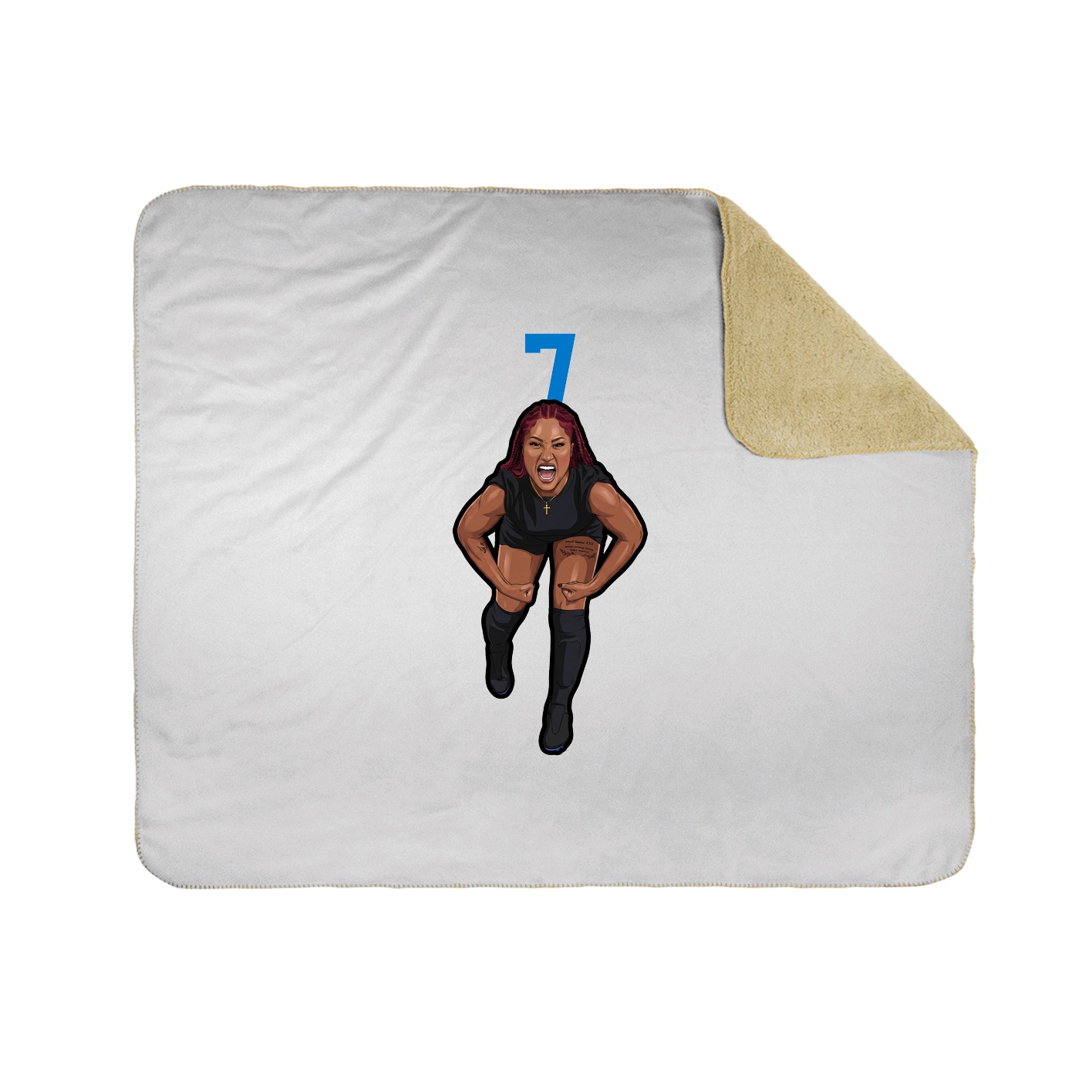 Throw Blanket — Number Top in White