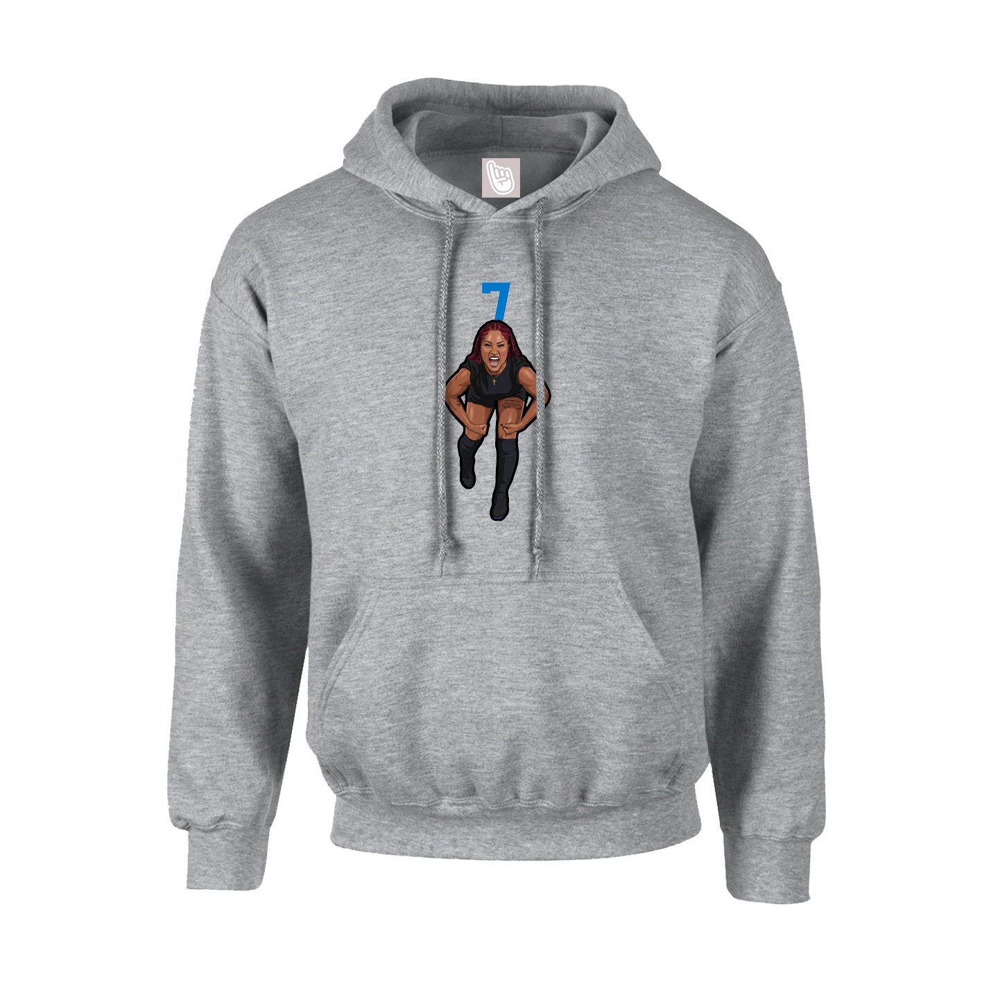 Hoodie — Number Top in Grey