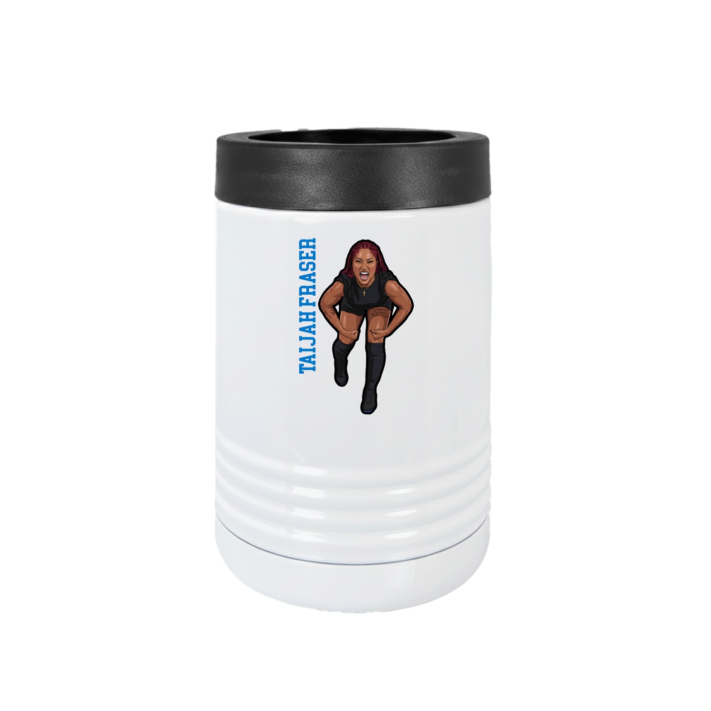Beverage Holder — Name Vertical in White