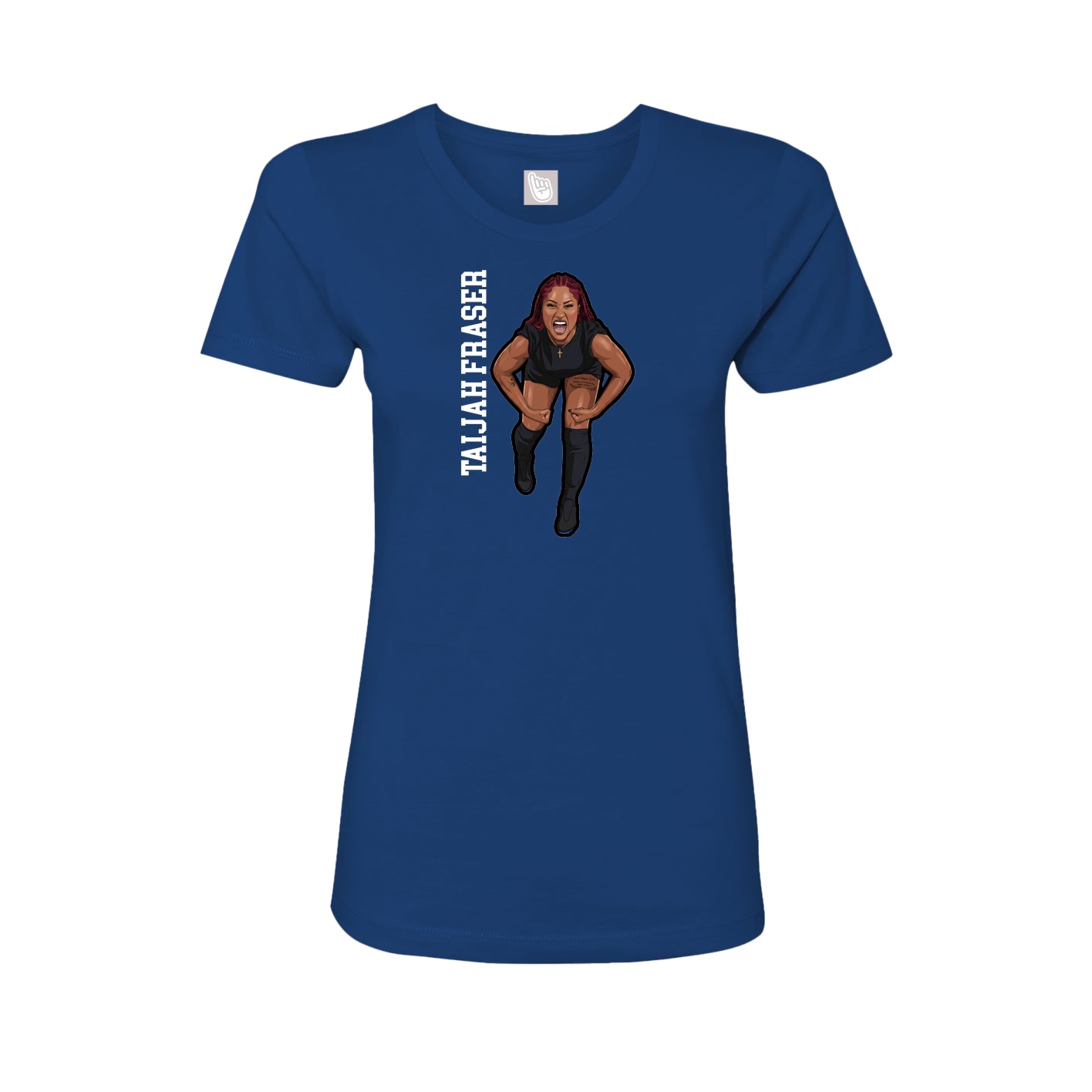 Womens Tee — Name Vertical in Royal