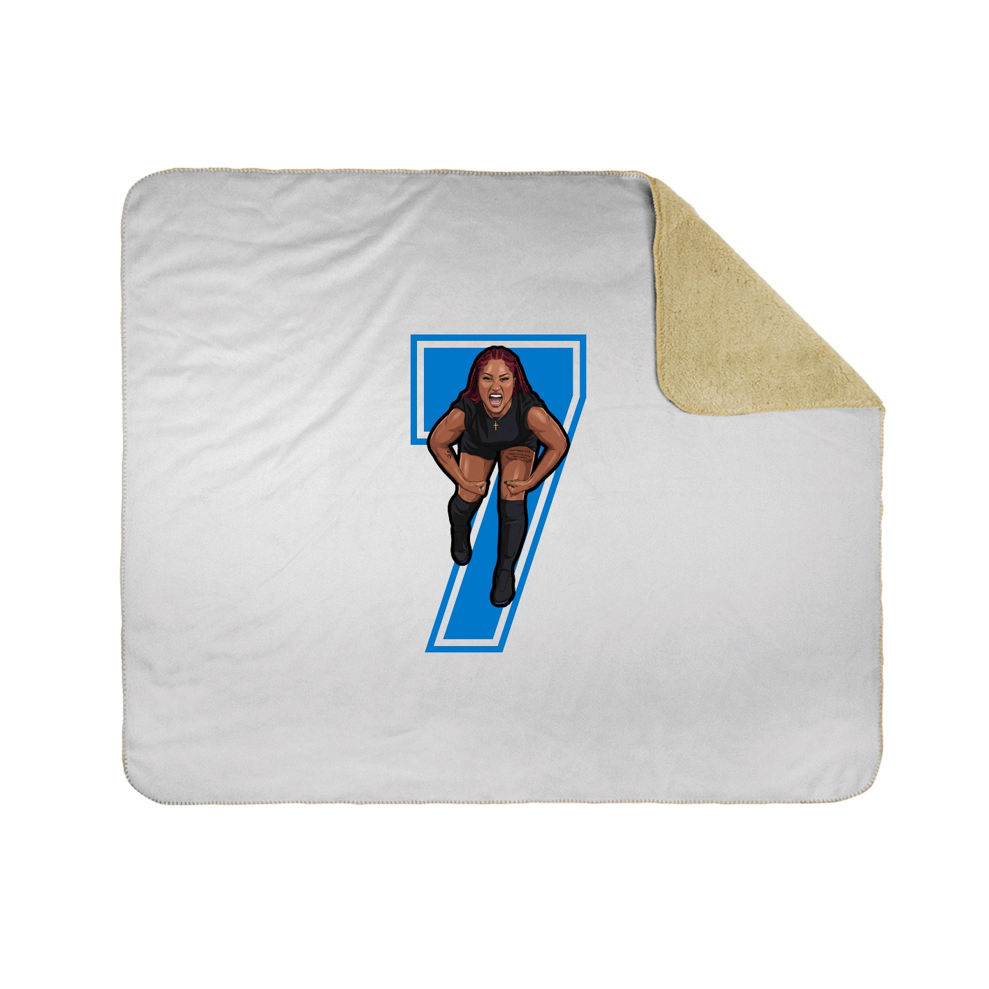 Throw Blanket — Number in White