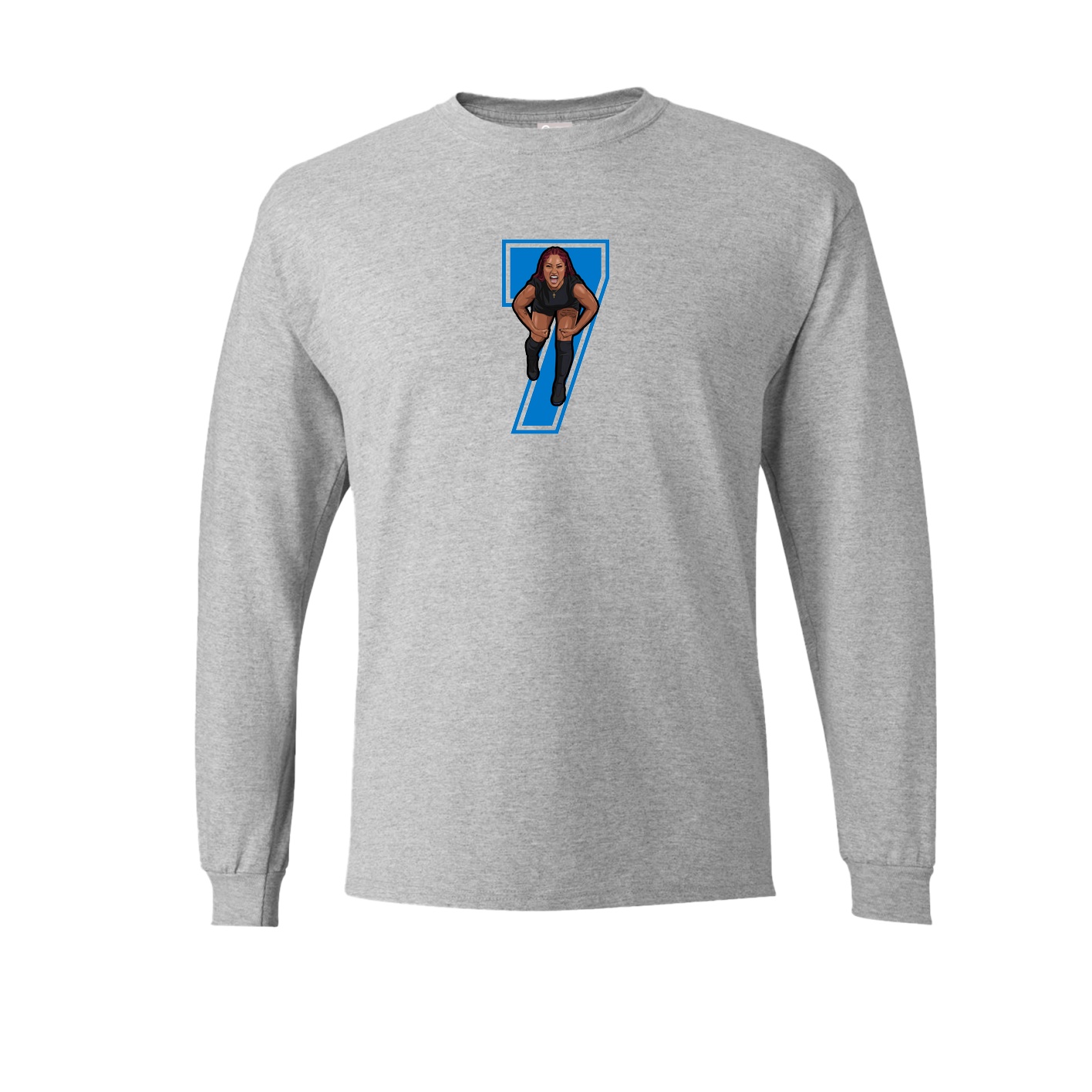 Long Sleeve Tee — Number in Grey