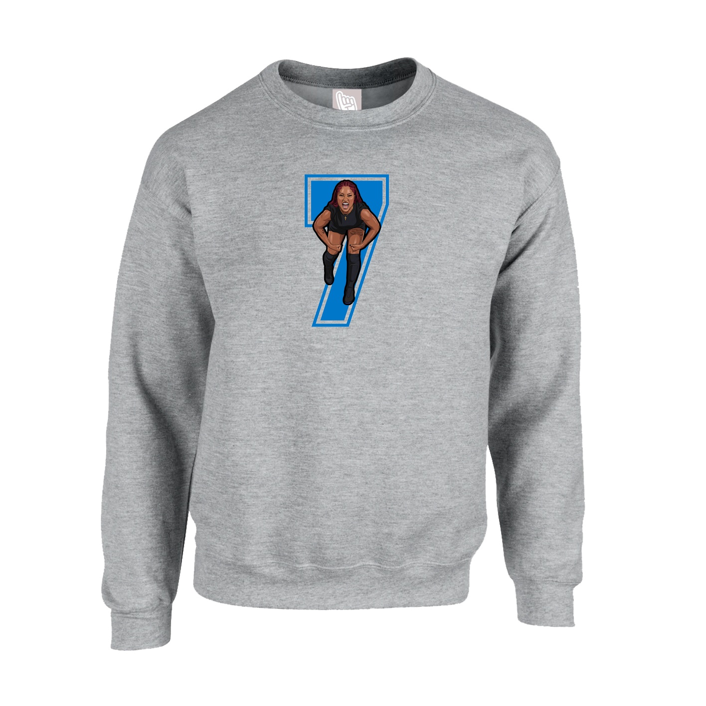 Fleece Crew — Number in Grey