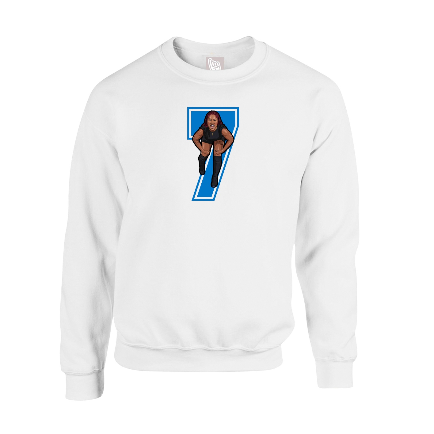 Fleece Crew — Number in White