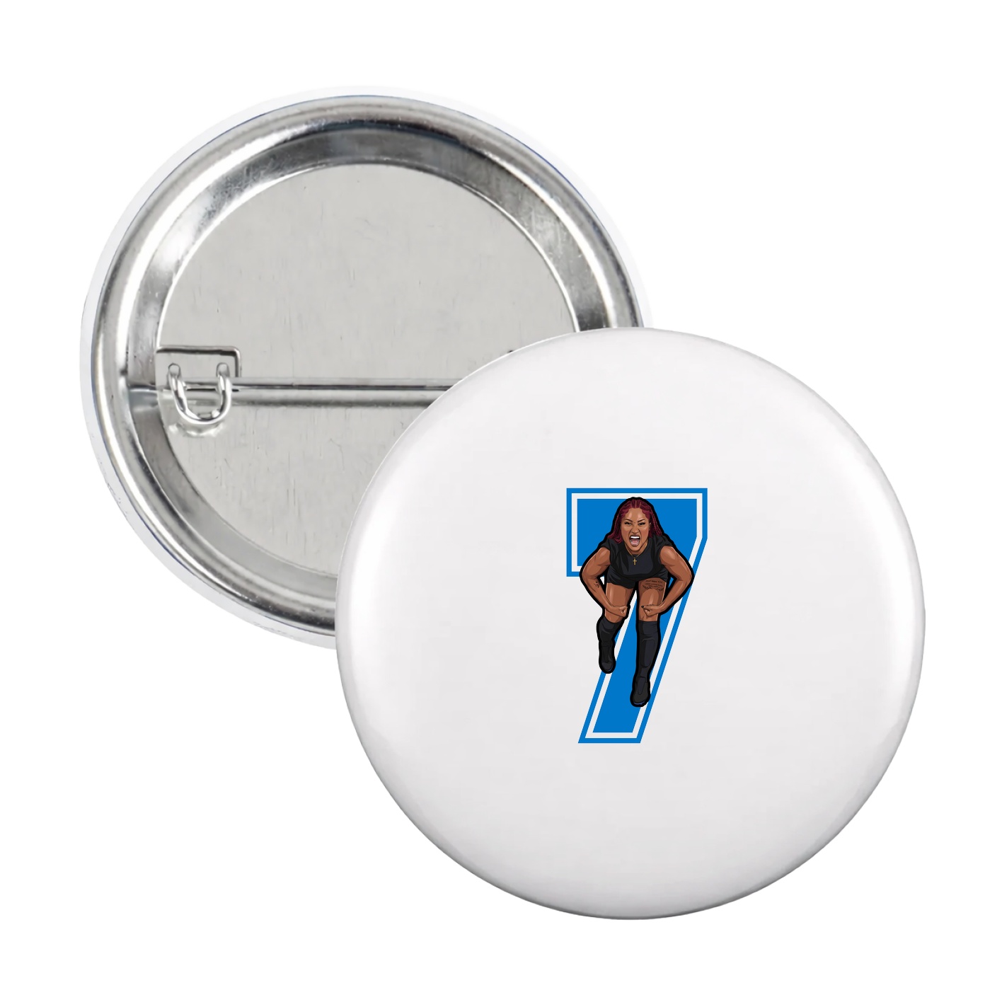 Game Day Button — Number in White