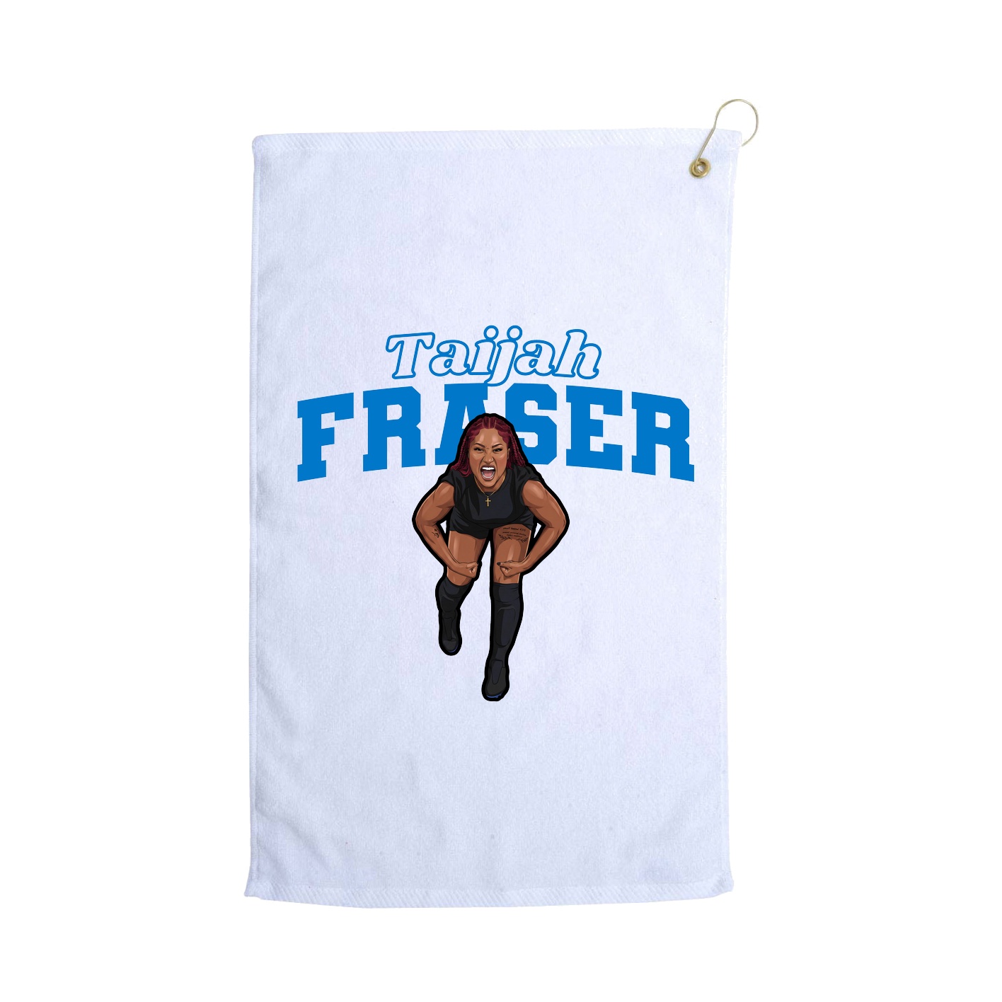 Golf Towel — Name Arch in White
