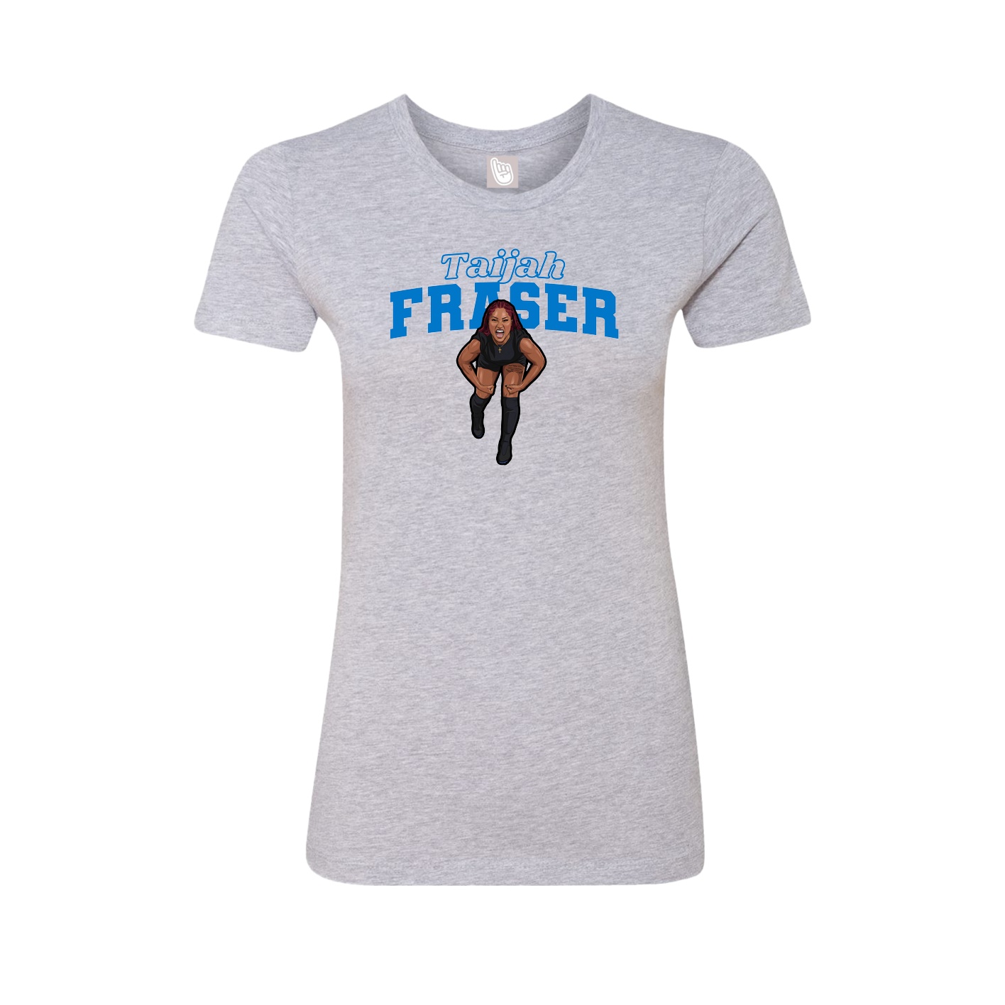 Womens Tee — Name Arch in Grey