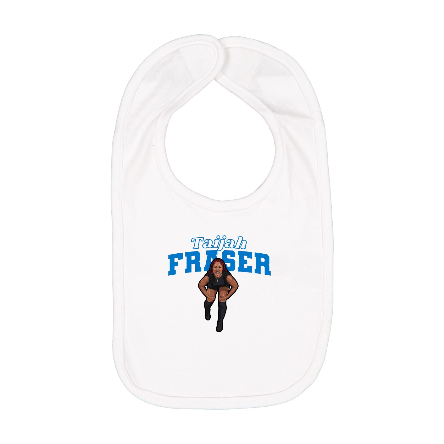 Infant Bib — Name Arch in White