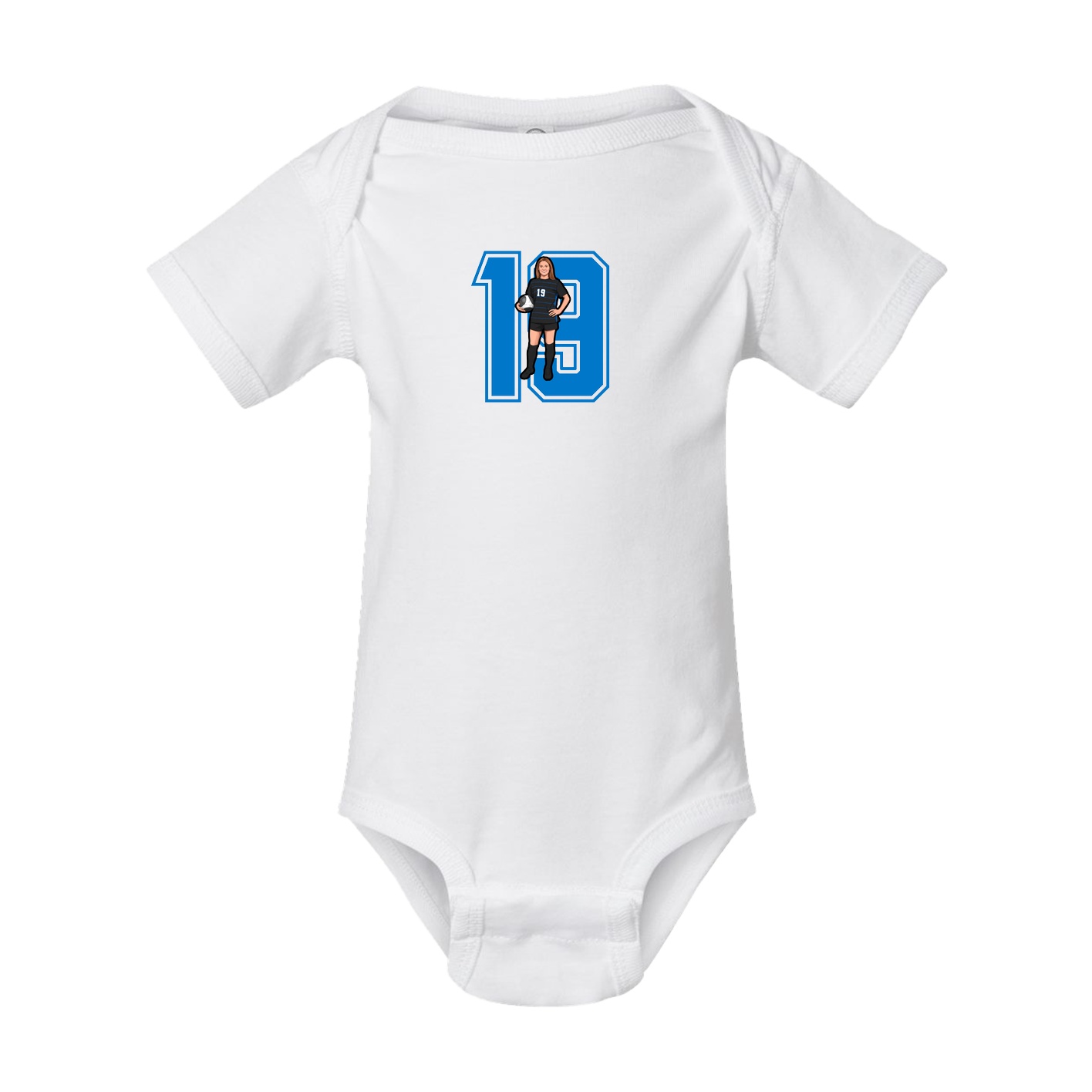 Baby Onesie — Number in White