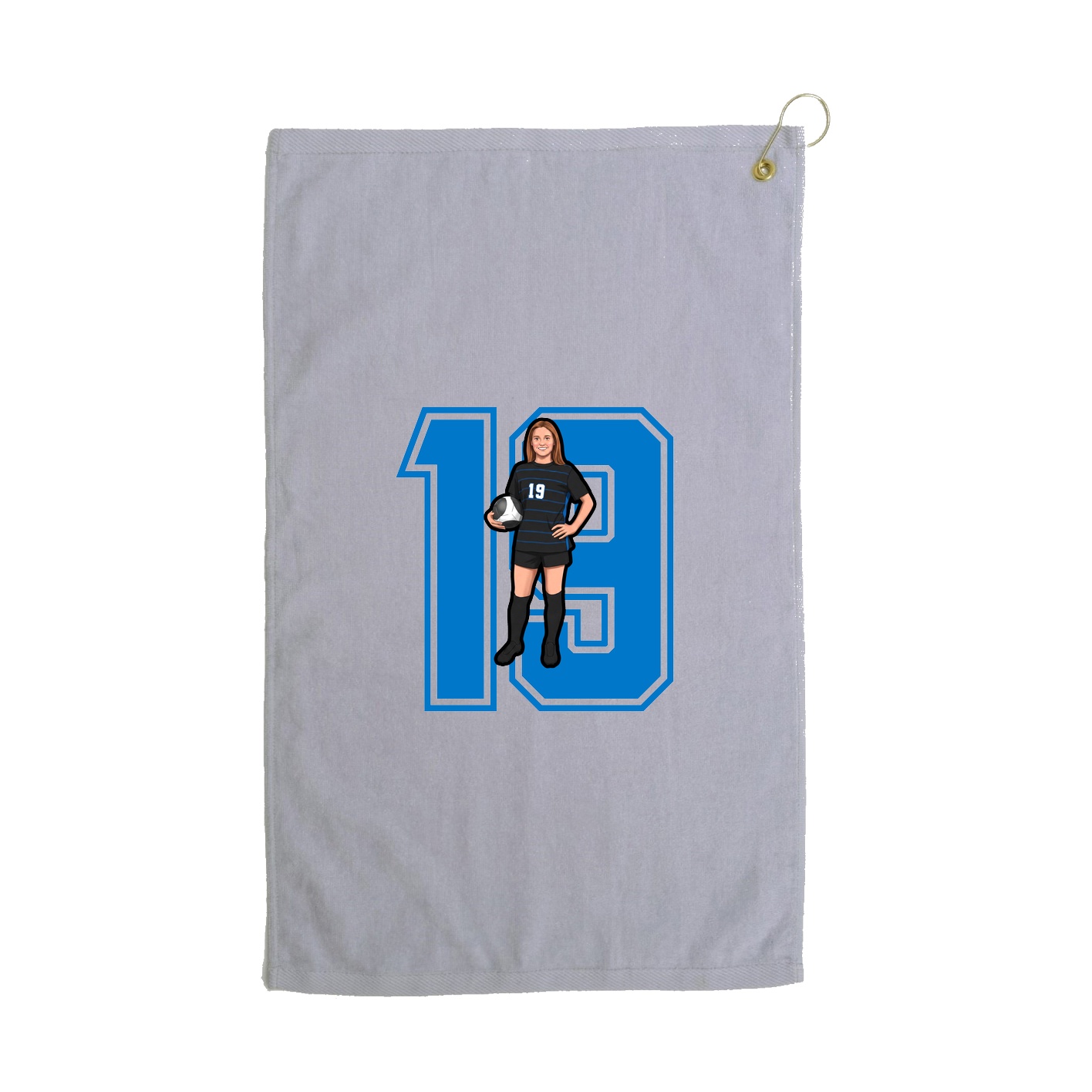 Golf Towel — Number in Grey
