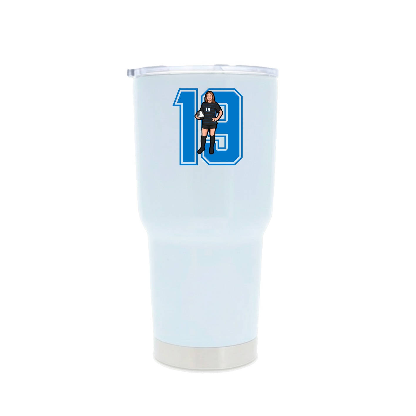 30oz Stainless Steel Tumbler — Number in White