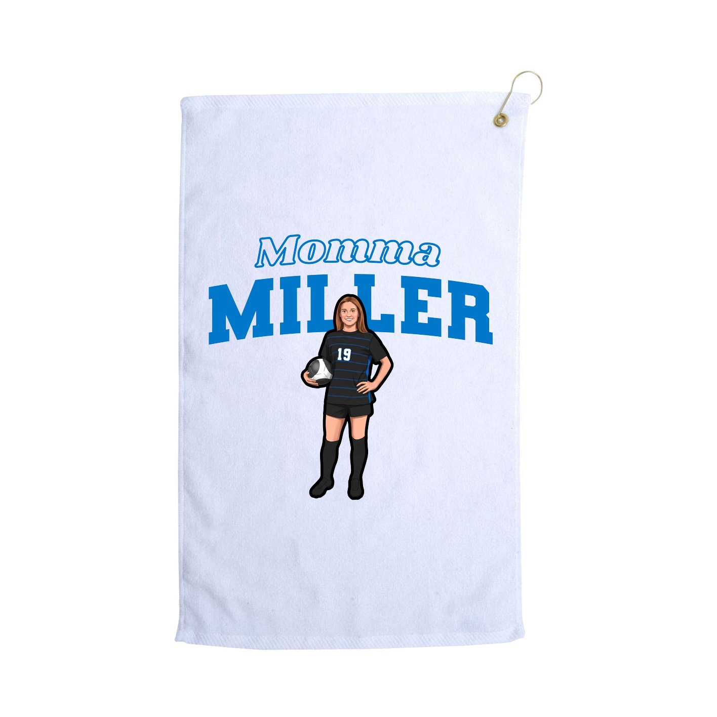 Golf Towel — Mothers Day Block in White