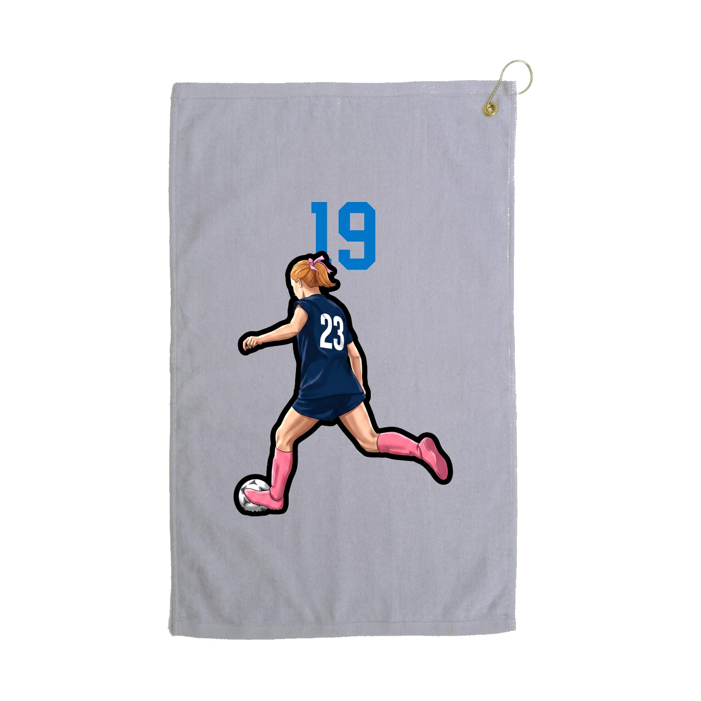 Golf Towel — Number Top in Grey