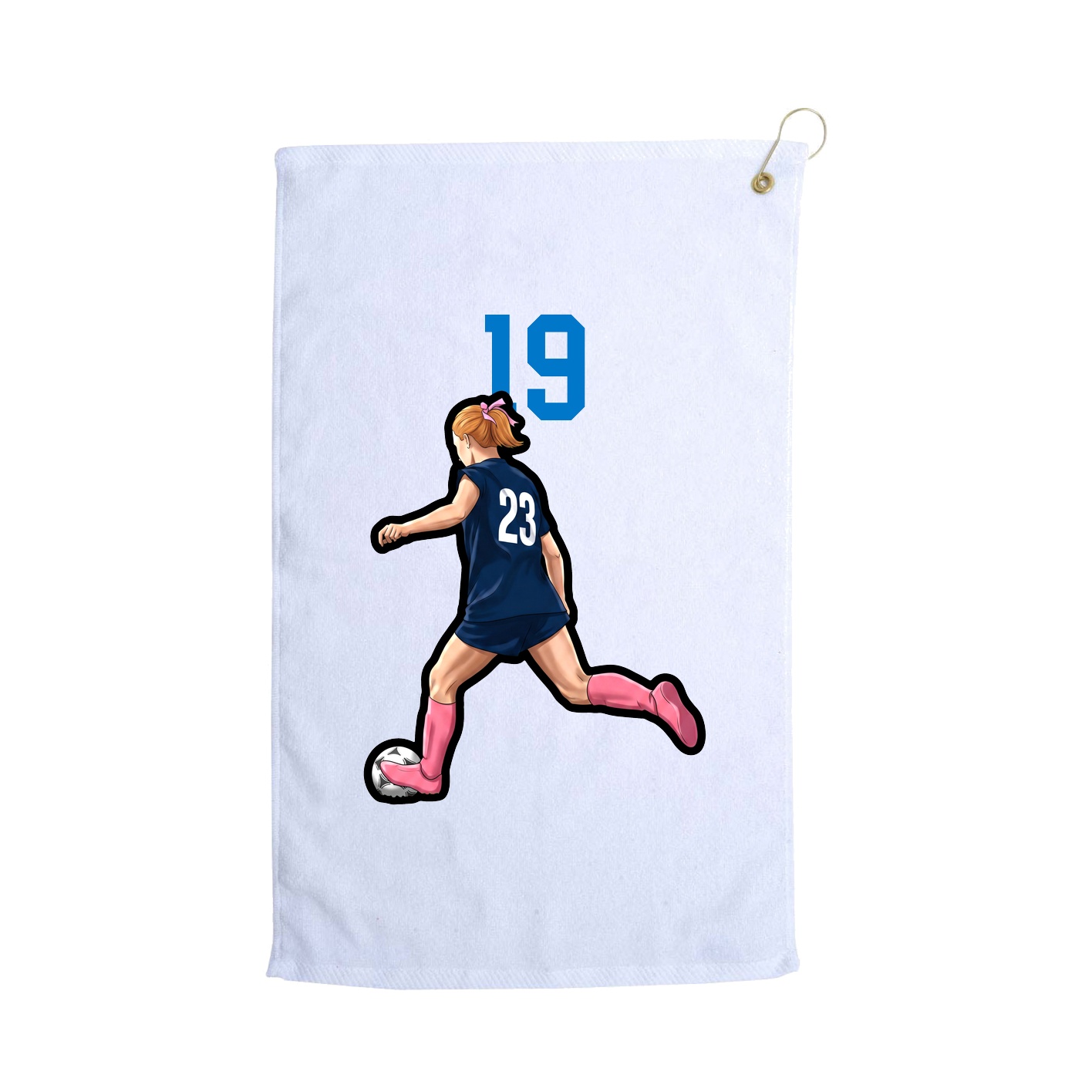 Golf Towel — Number Top in White