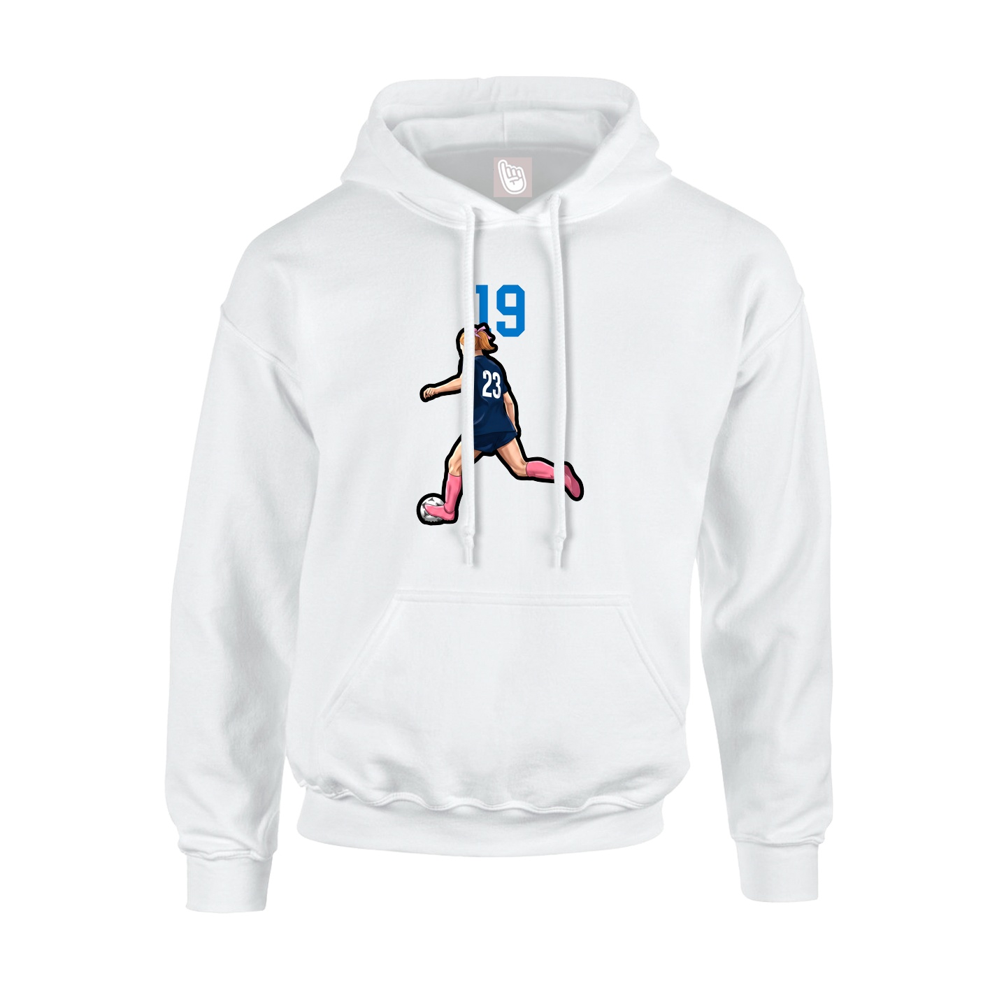 Youth Hoodie — Number Top in White