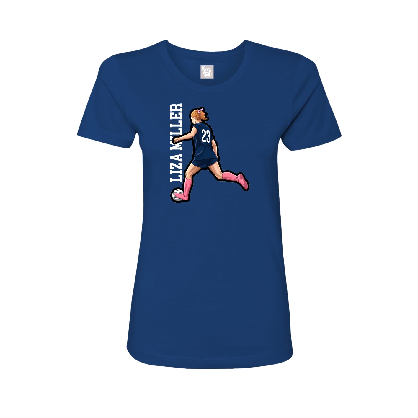 Womens Tee — Name Vertical in Royal