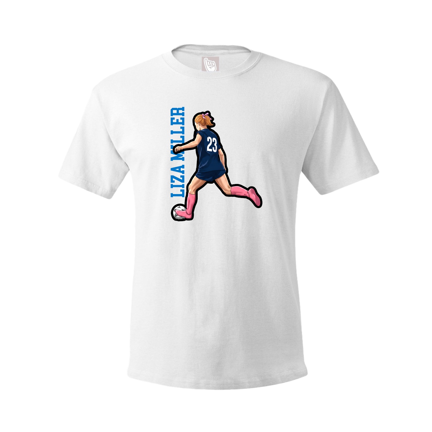Youth Tee — Name Vertical in White