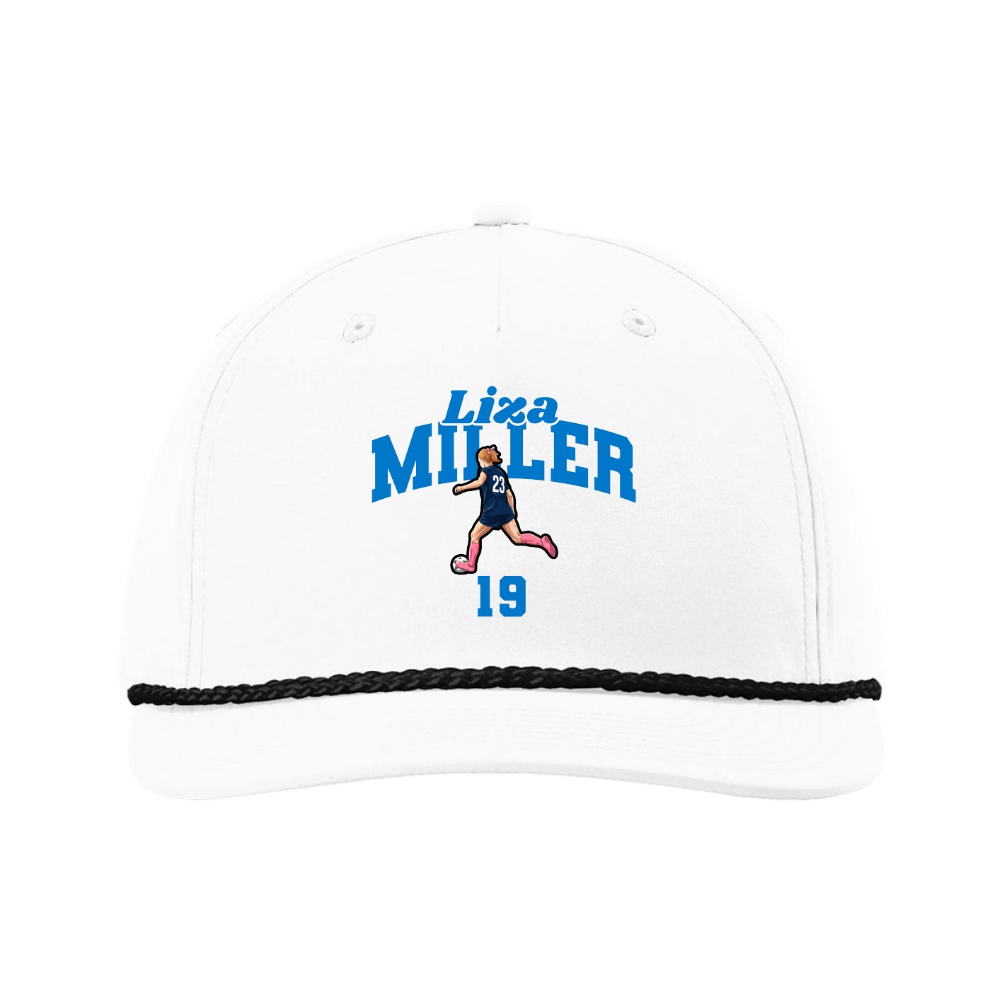 Five-Panel Classic Rope Cap — Signature Arch in White