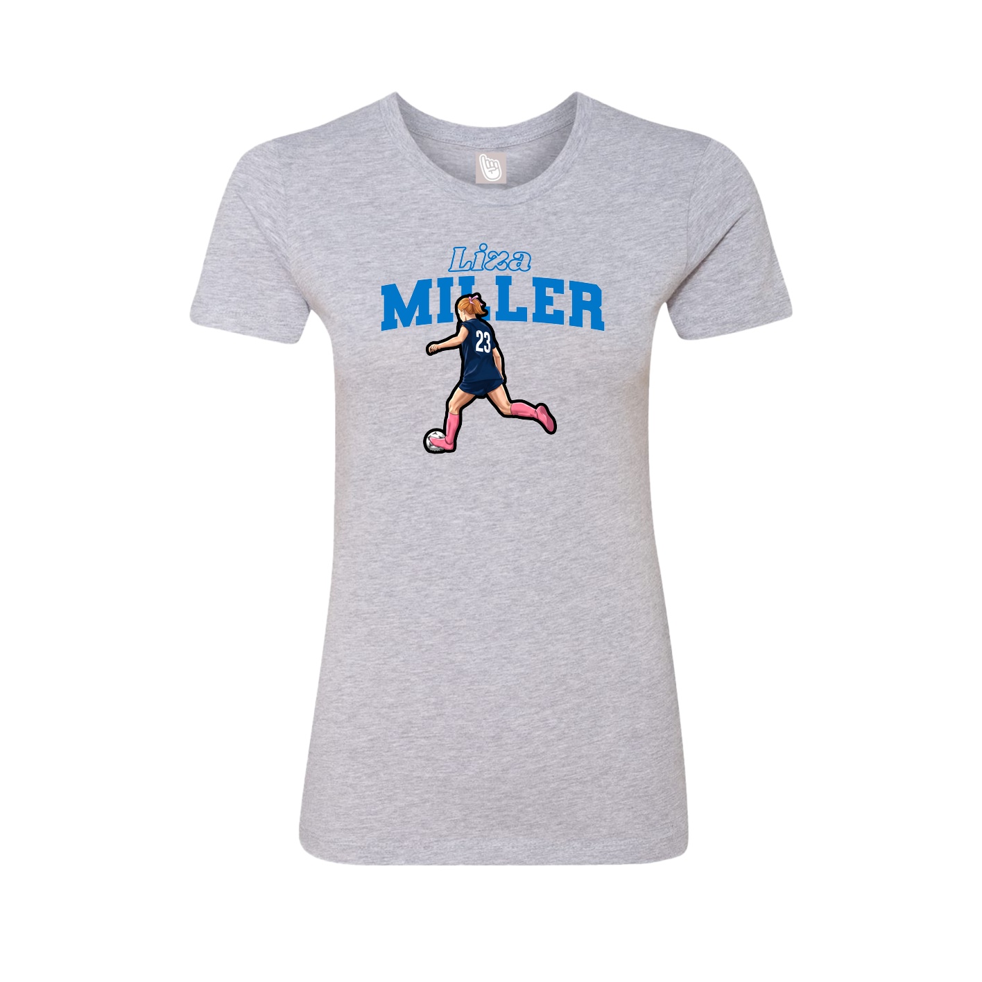 Fitted Women's Tee — Name Arch in Grey