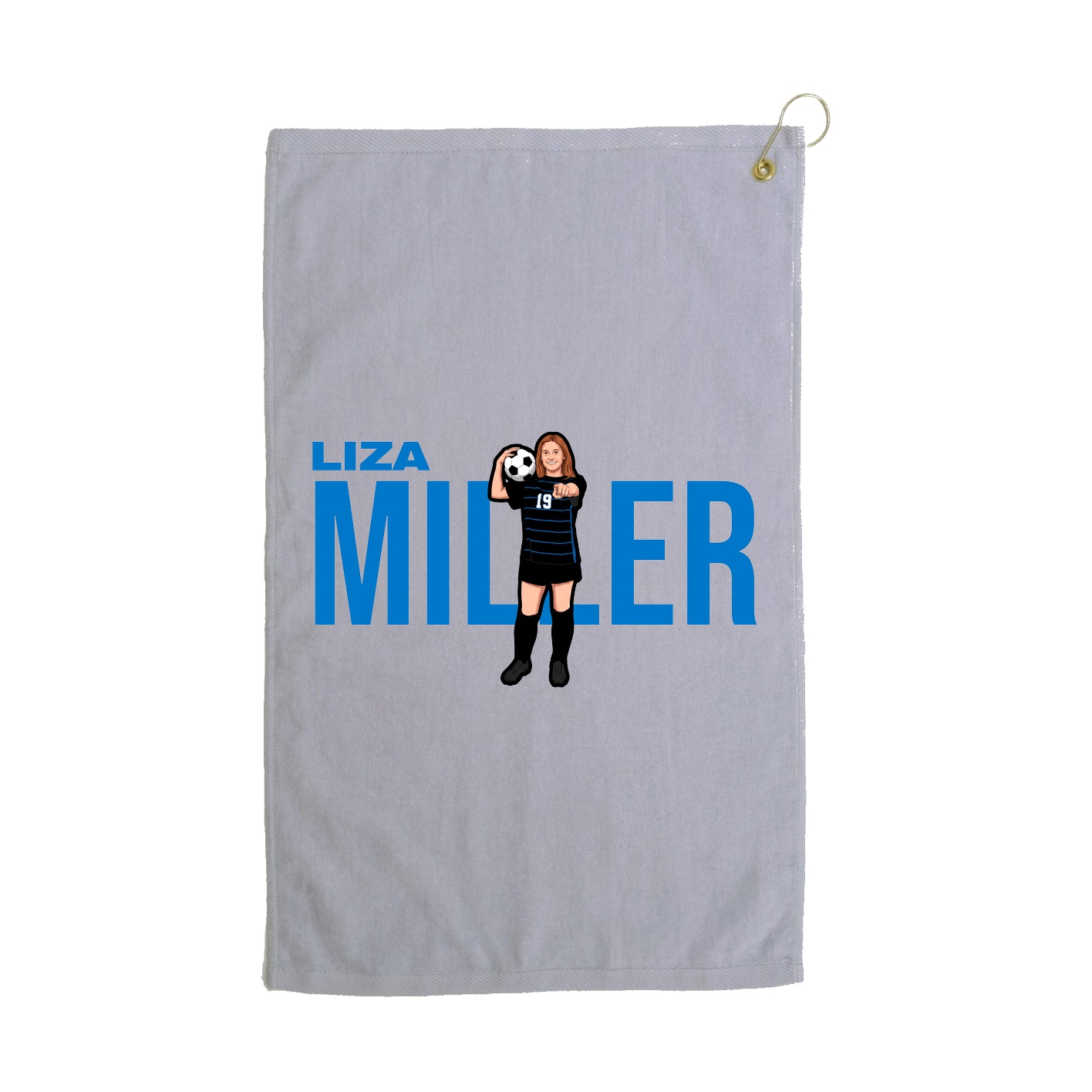 Golf Towel — Player Name in Grey
