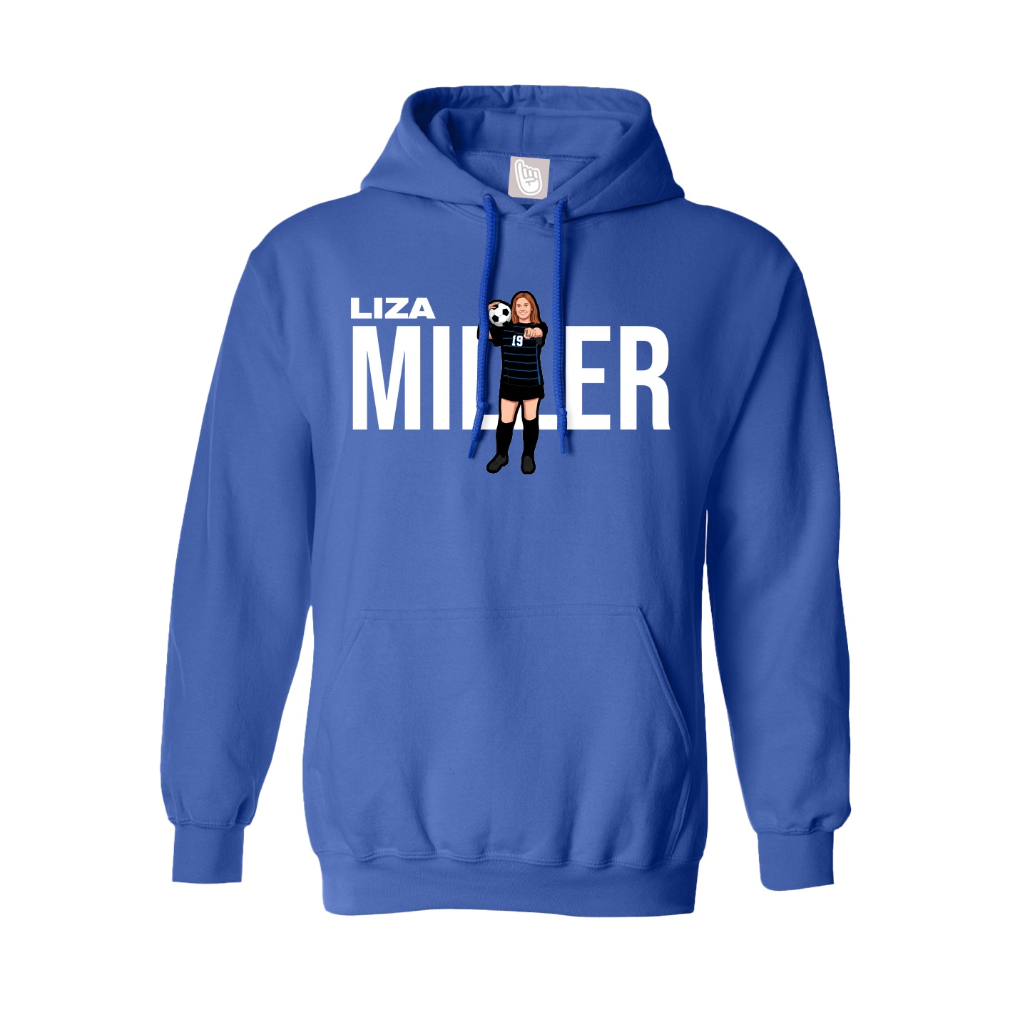 Hoodie — Player Name in Royal
