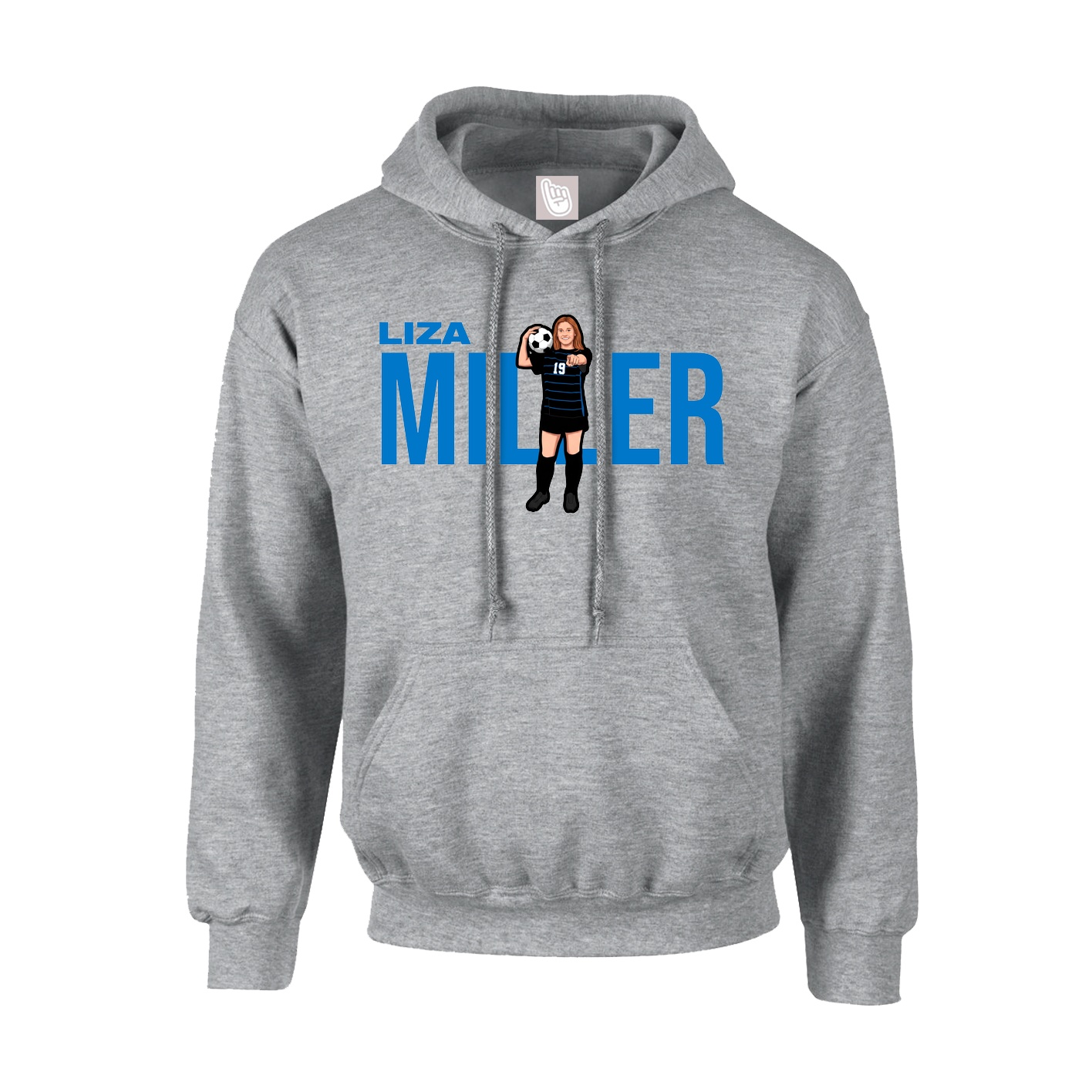 Youth Hoodie — Player Name in Grey